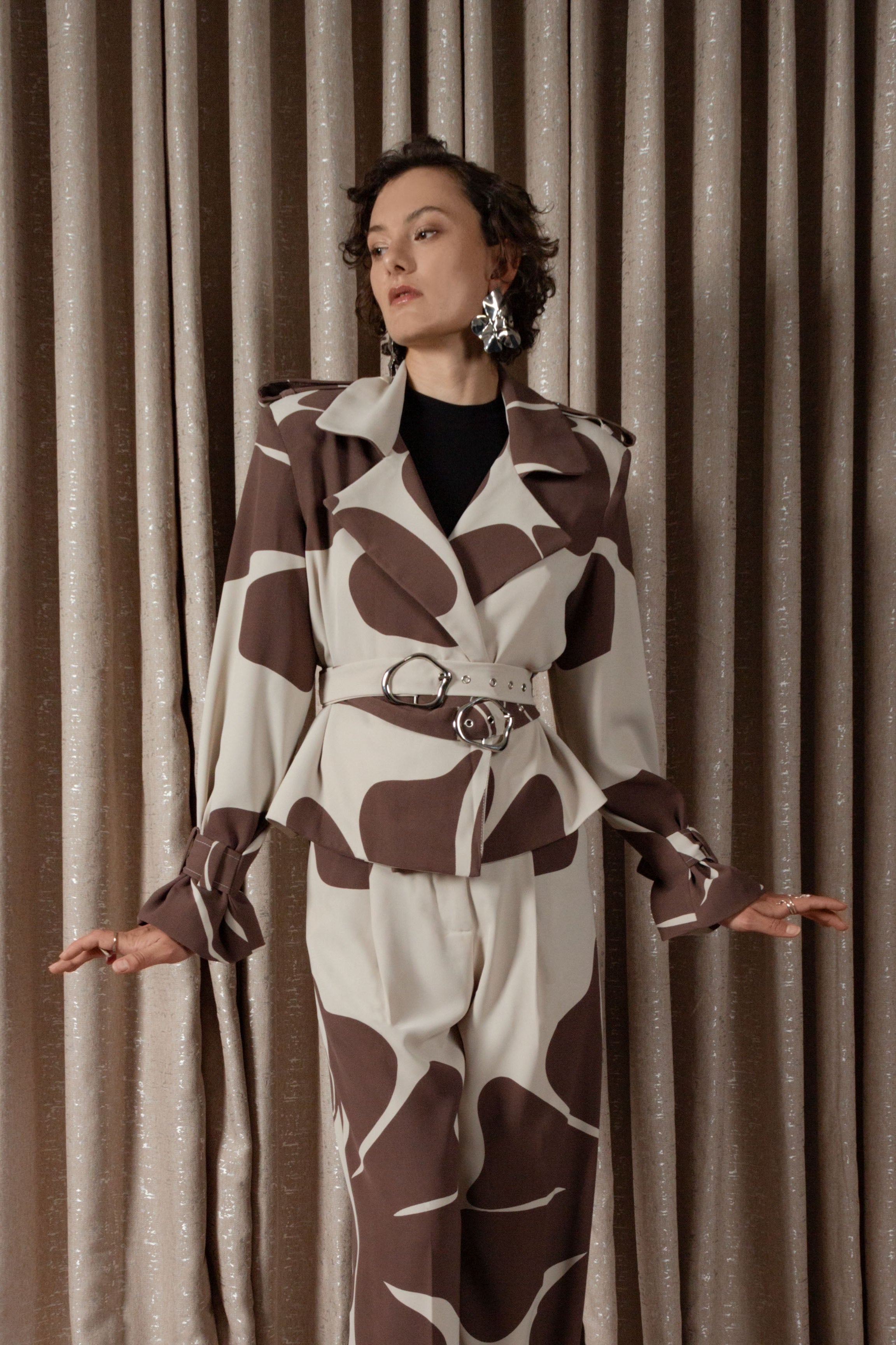 African Daisy Crop Trench Jacket (ML191)