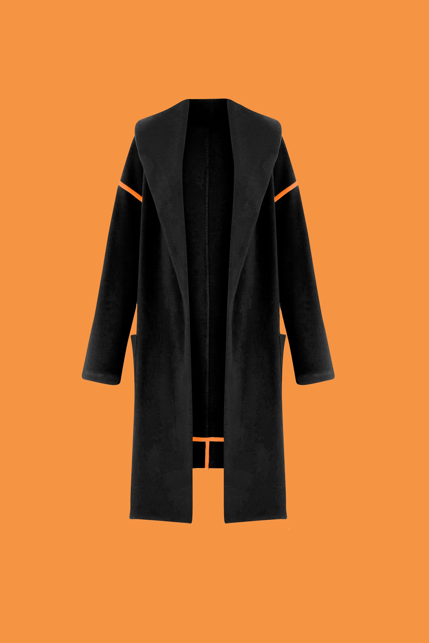 Shawl Collar Coat (ML30 Camel with Azure Blue Binding)