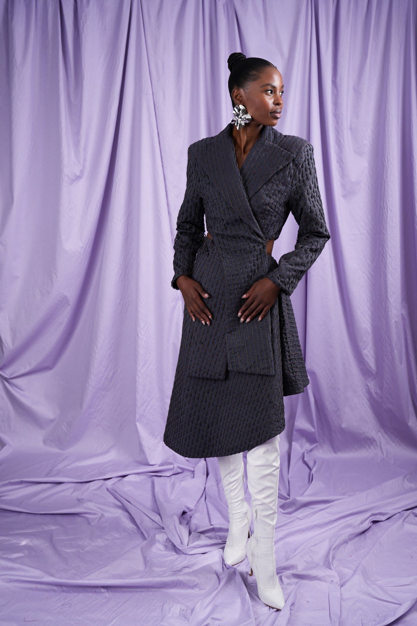 Embroidered Crossover Blazer (ML101)