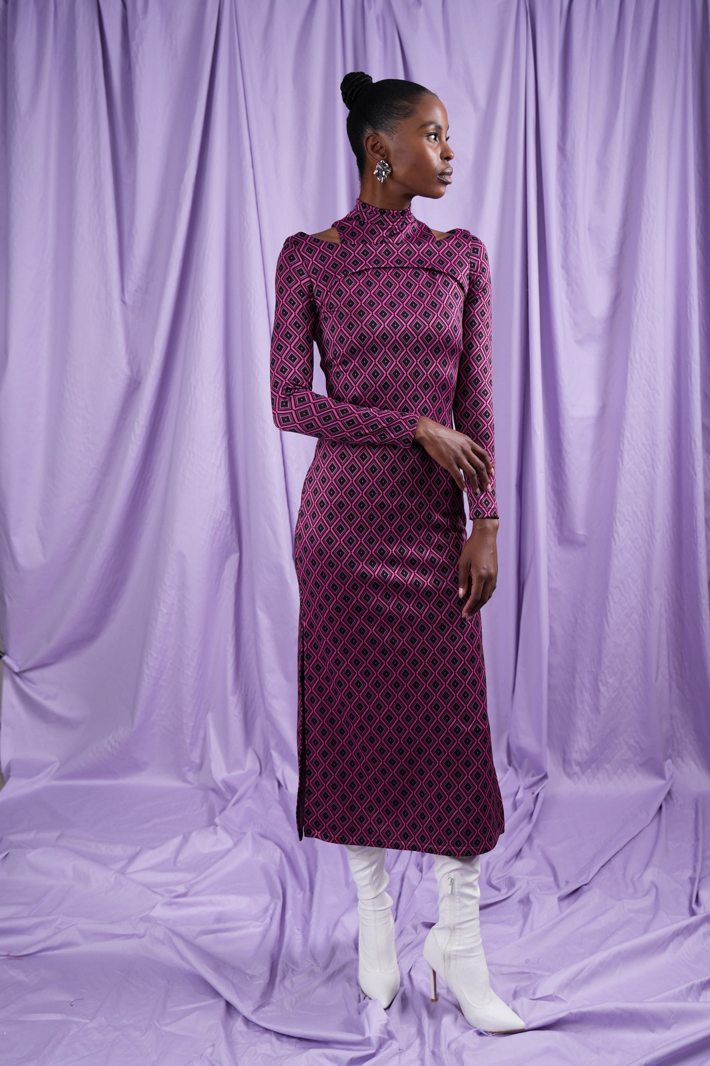 Argyle Cutout Dress (ML119)