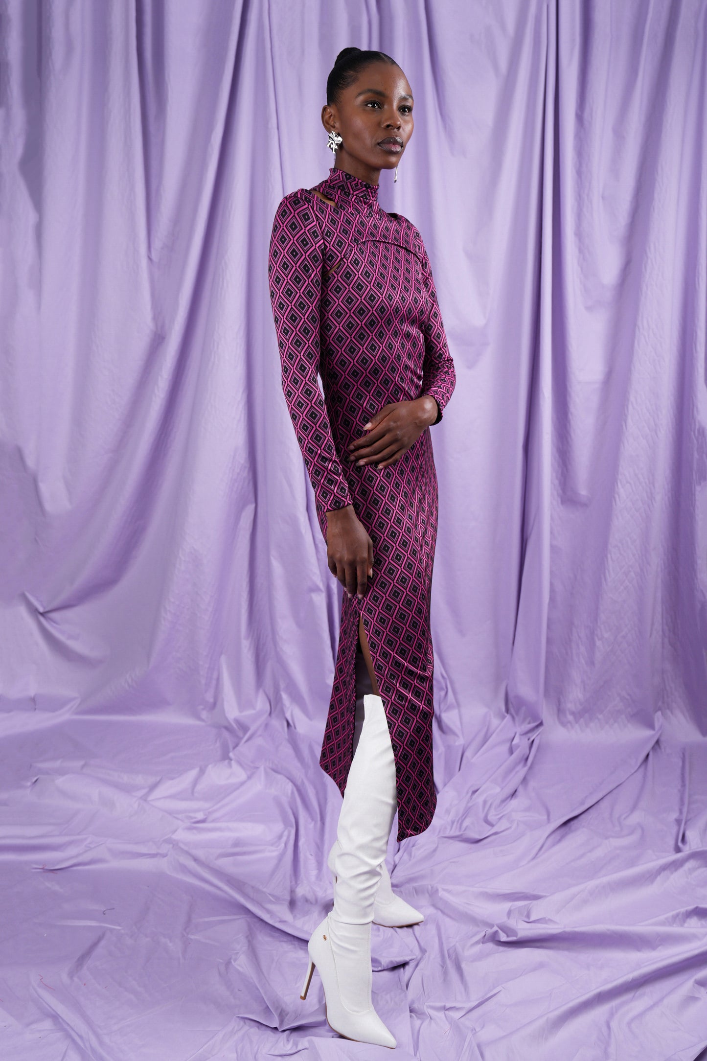 Argyle Cutout Dress (ML119)