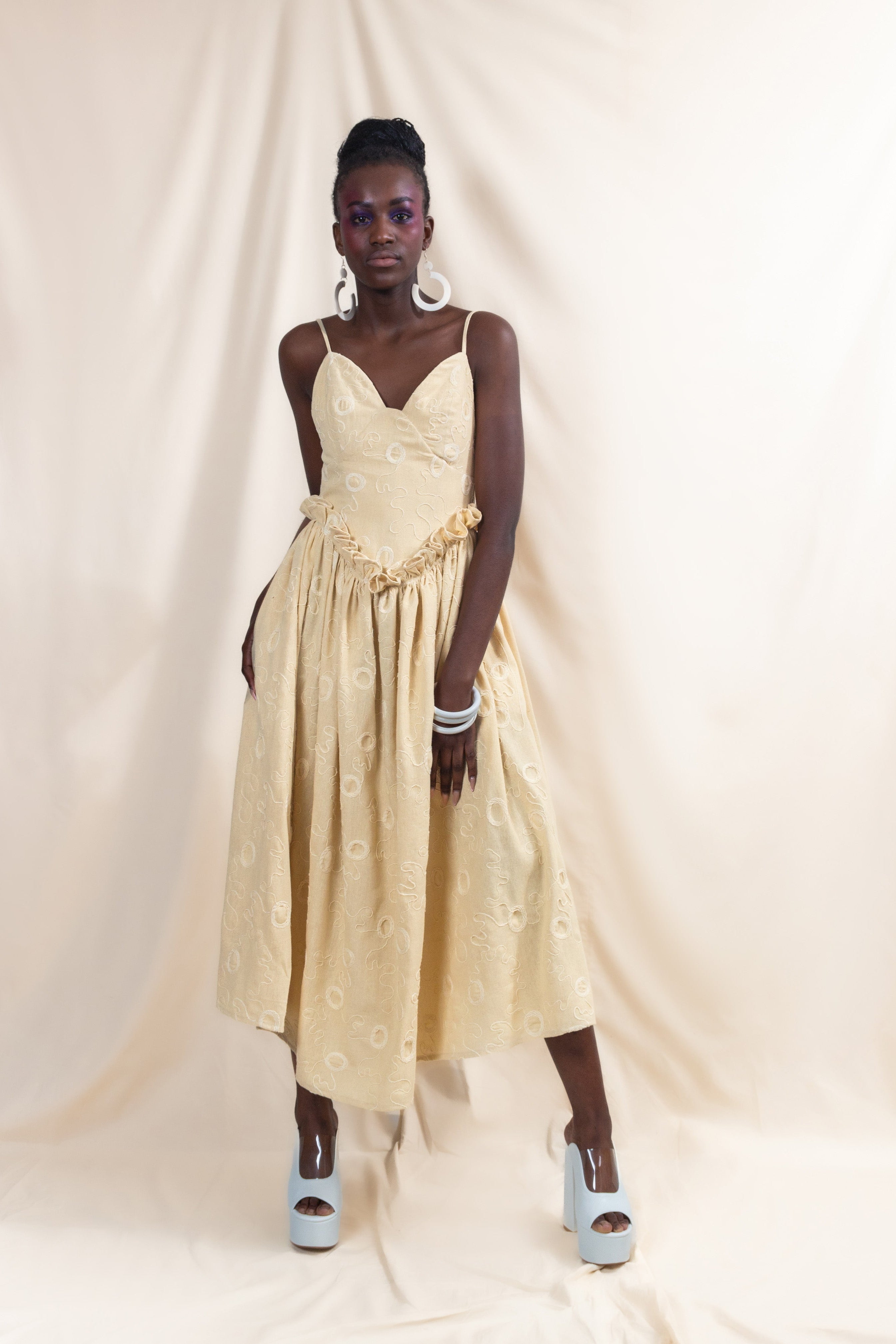 butter yellow sun dress Butter Yellow Embroidered Summer Dress (ML129) – Michael Ludwig Studio