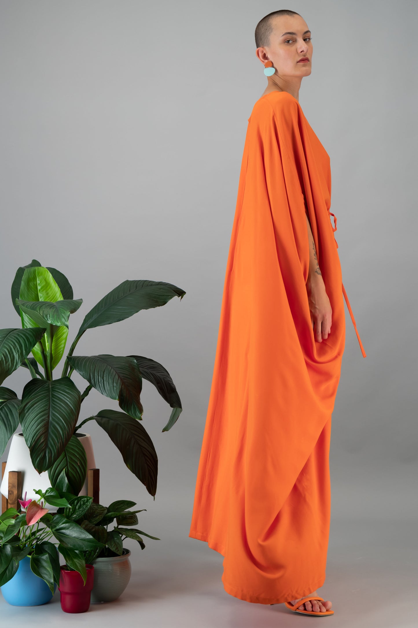 orange evening dress