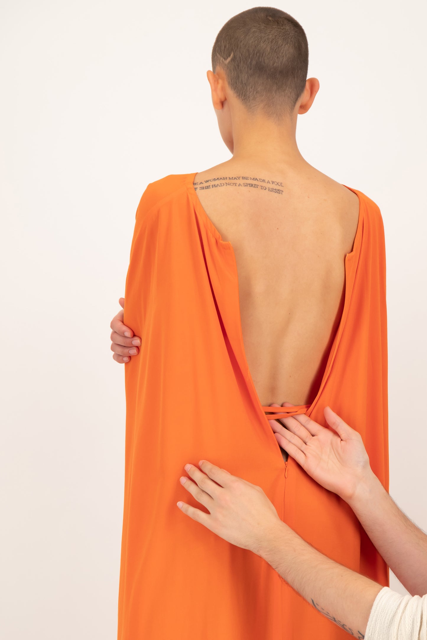 orange kimono dress
