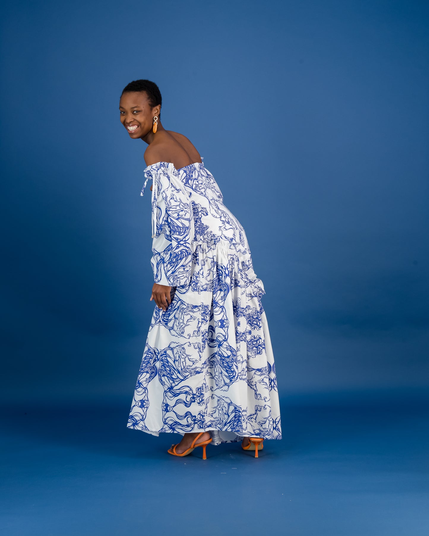 Off Shoulder Flutter Dress (ML155)