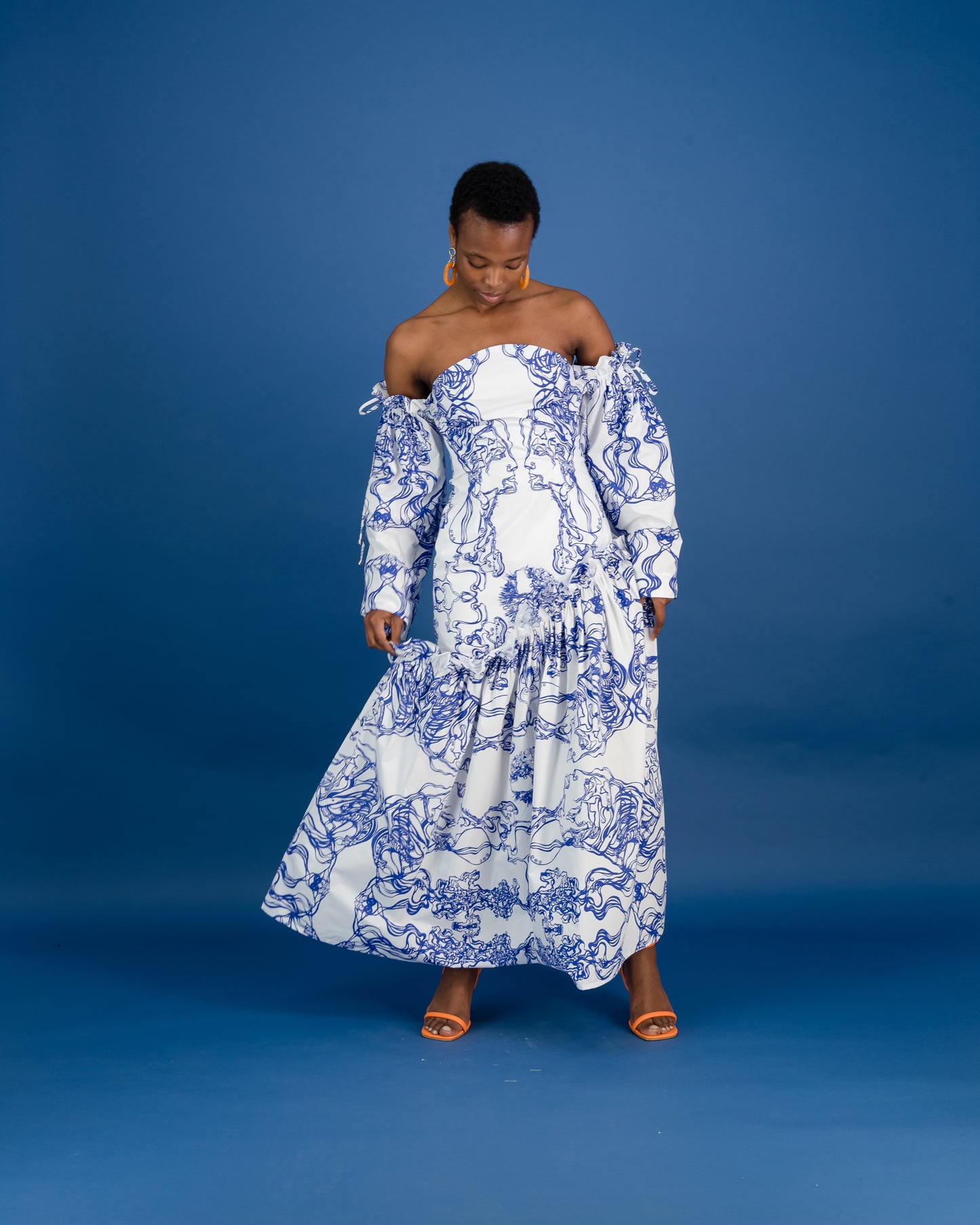 Off Shoulder Flutter Dress (ML155)