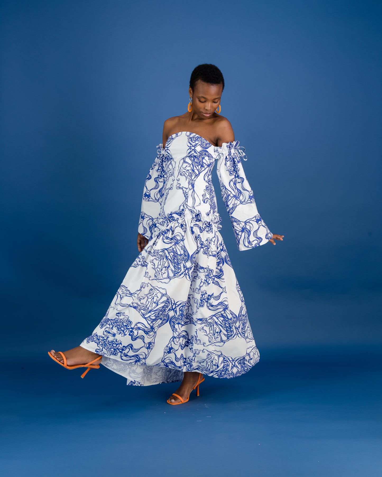Off Shoulder Flutter Dress (ML155)