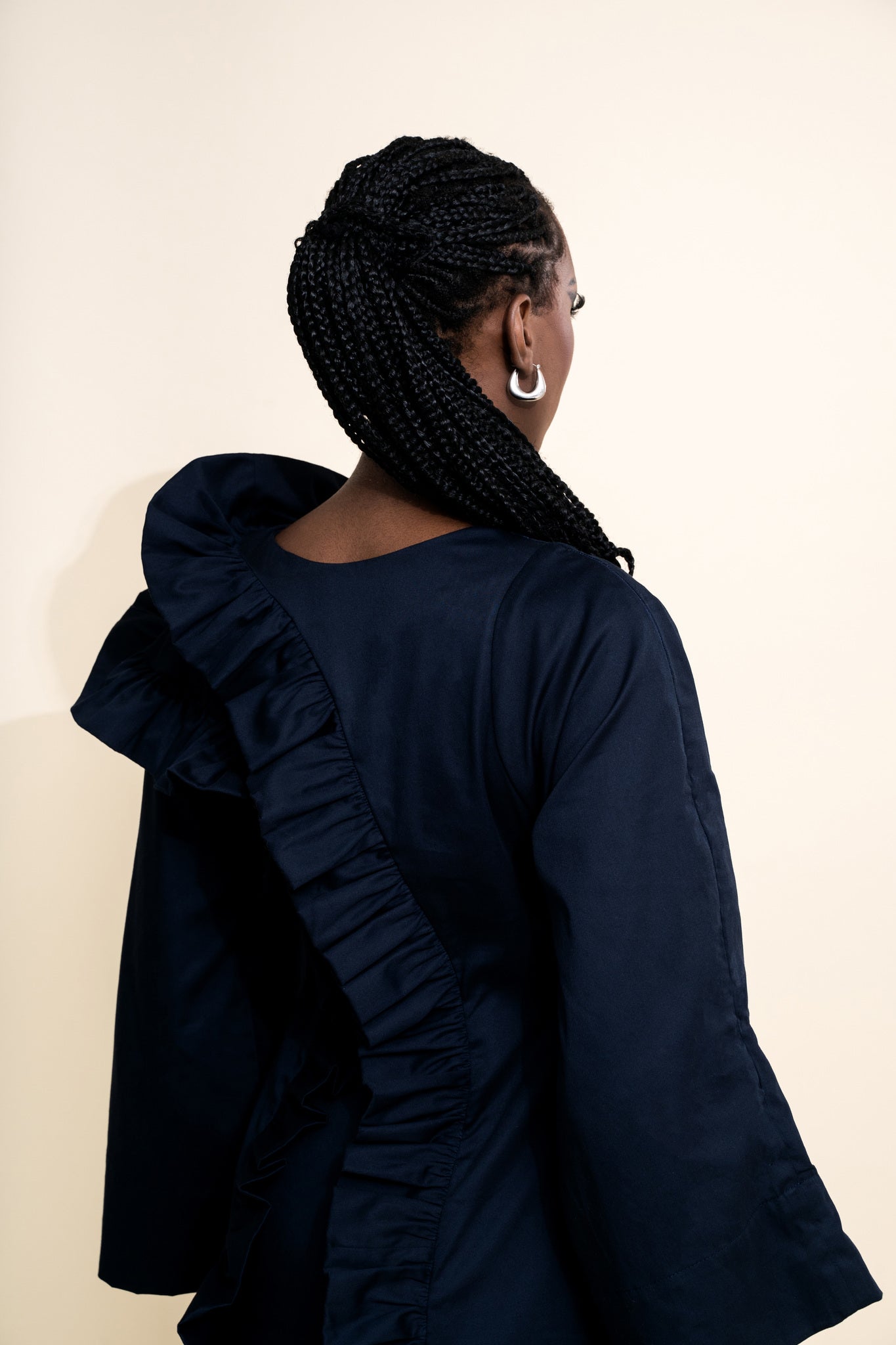 navy long sleeve maxi dress