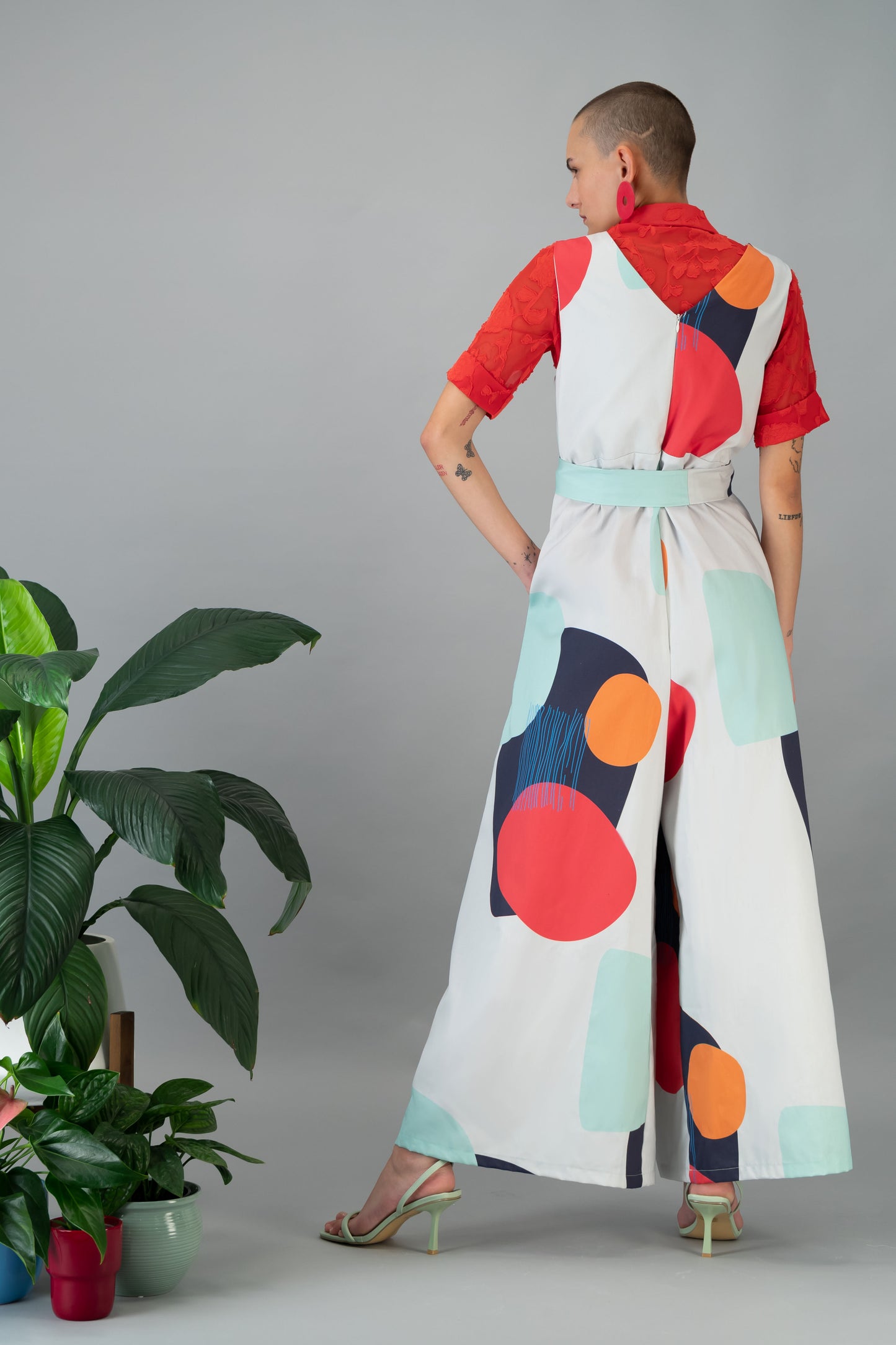 Printed Dipped Jumpsuit (ML100)