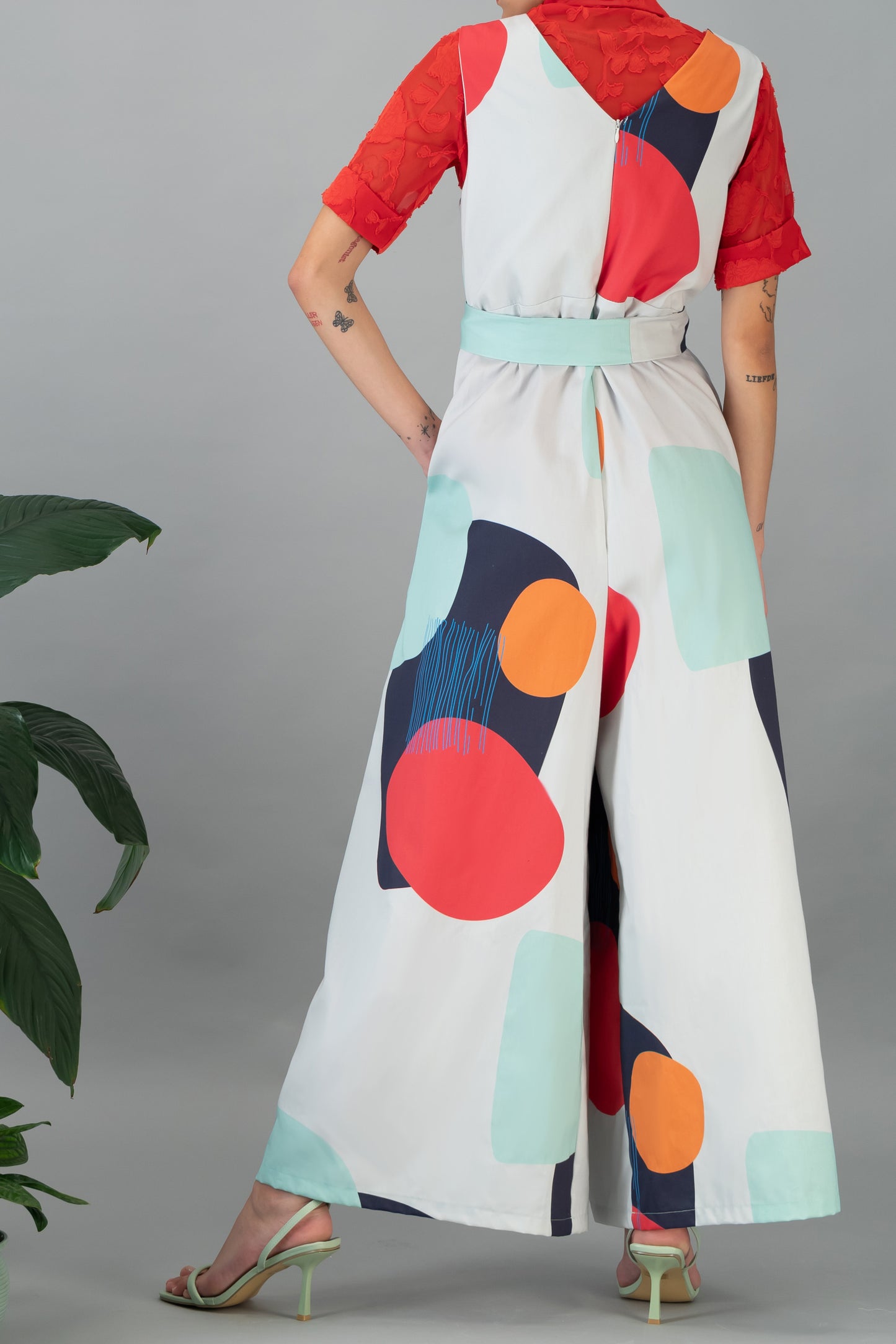 Printed Dipped Jumpsuit (ML100)