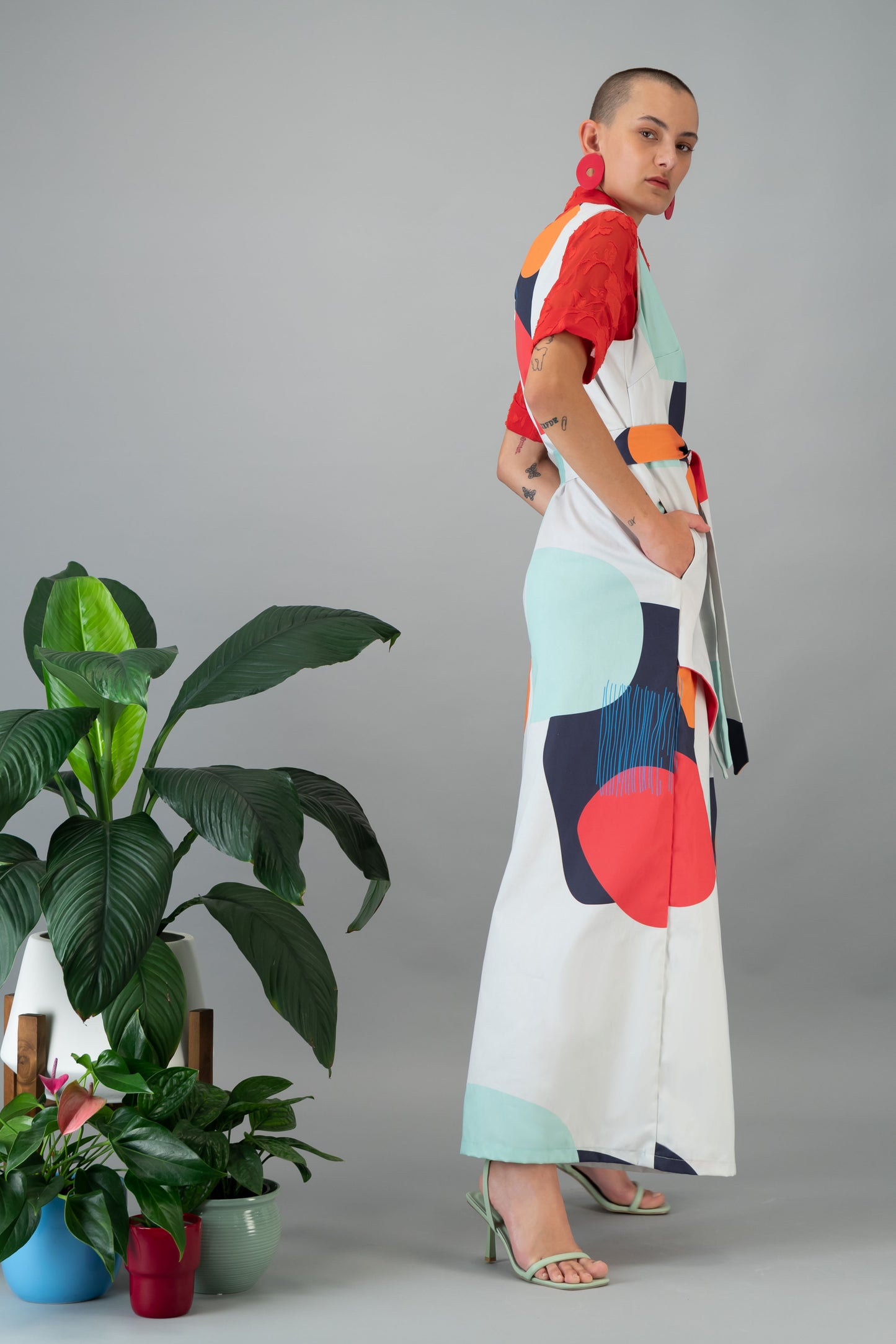 Printed Dipped Jumpsuit (ML100)