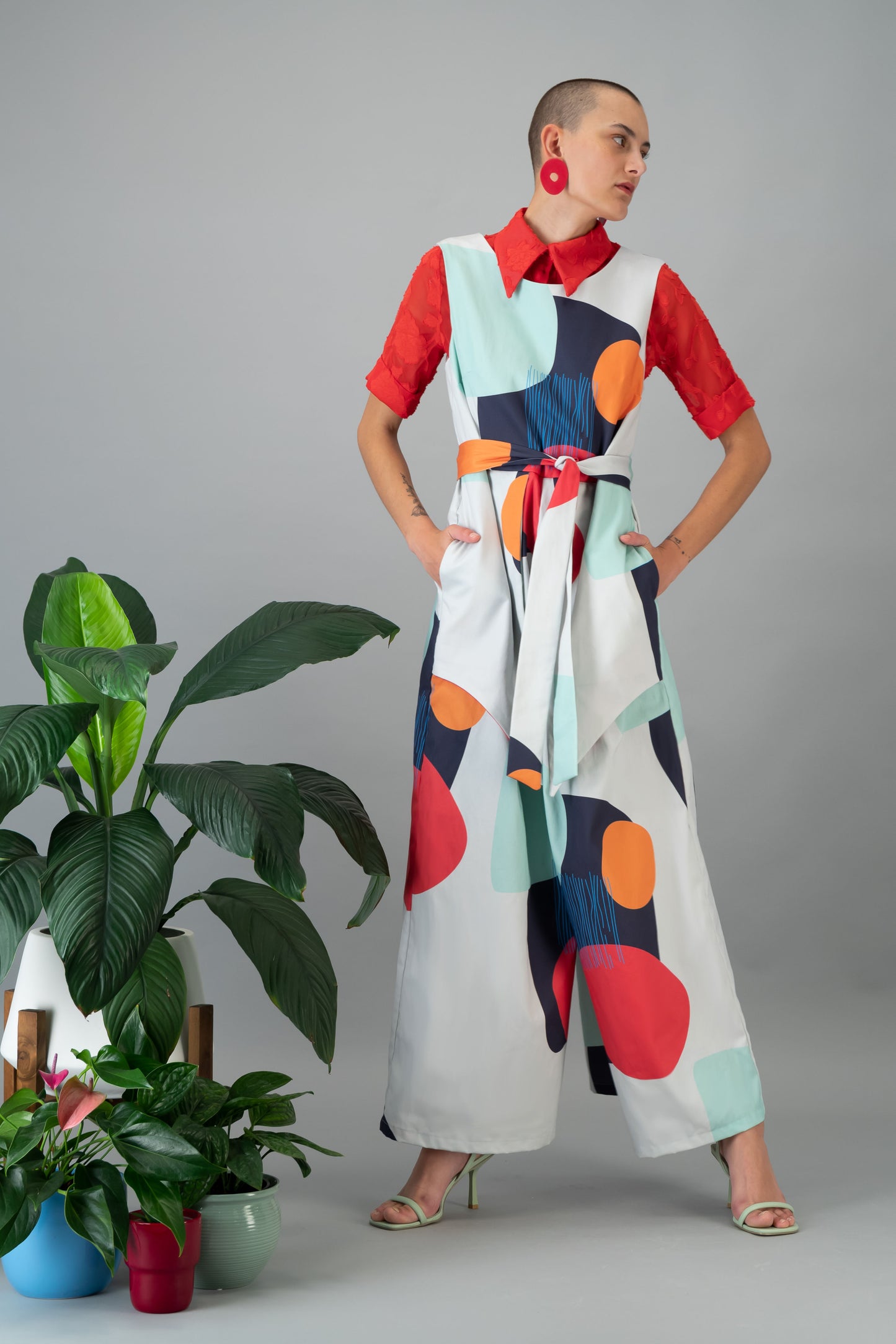 Printed Dipped Jumpsuit (ML100)