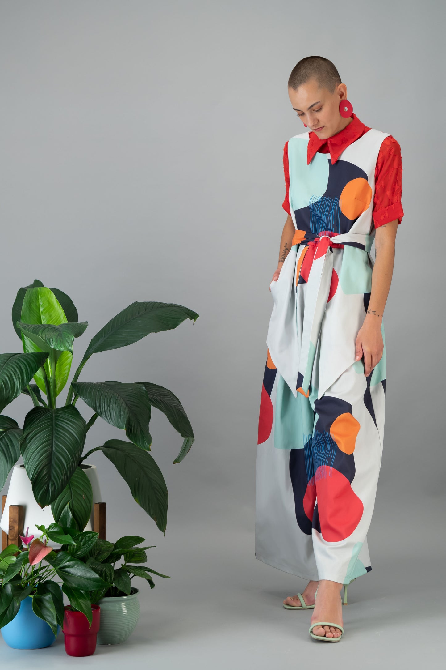 Printed Dipped Jumpsuit (ML100)
