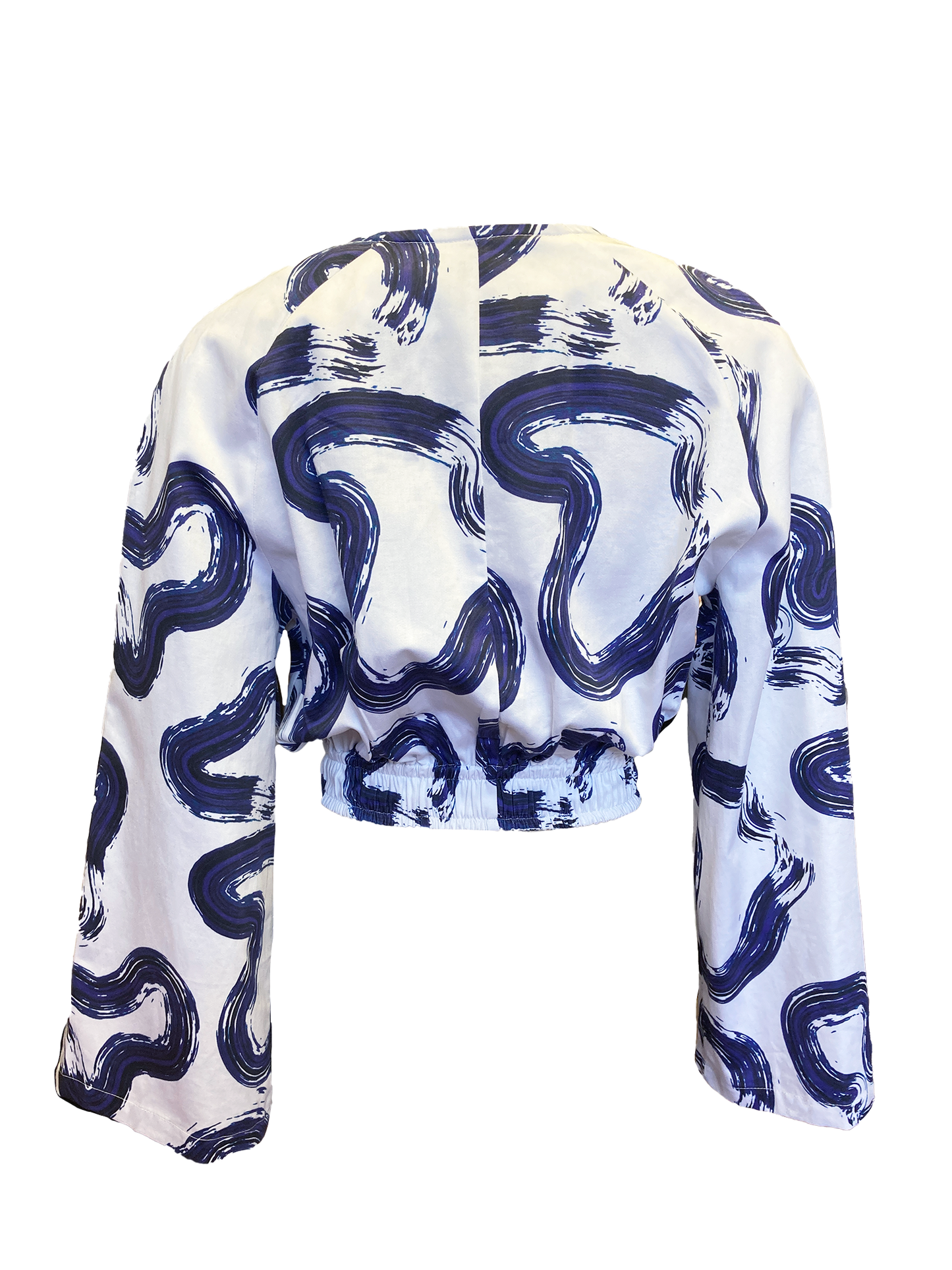 Printed Oversized Cropped Bomber Jacket (ML55)
