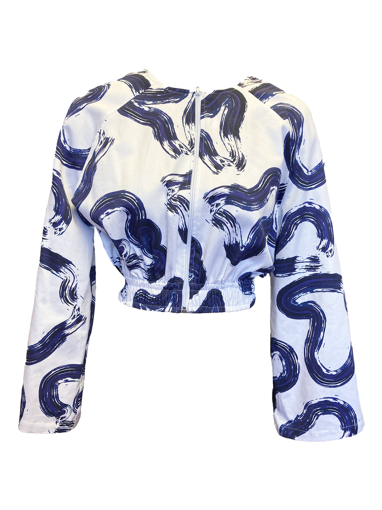 Printed Oversized Cropped Bomber Jacket (ML55)