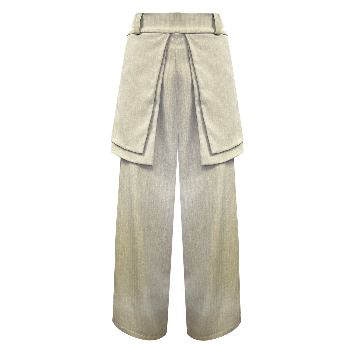 Cream/White Herringbone Double Pocket Trouser (ML55)