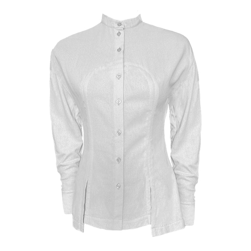 Curve Slit Shirt (ML72 White & Black)