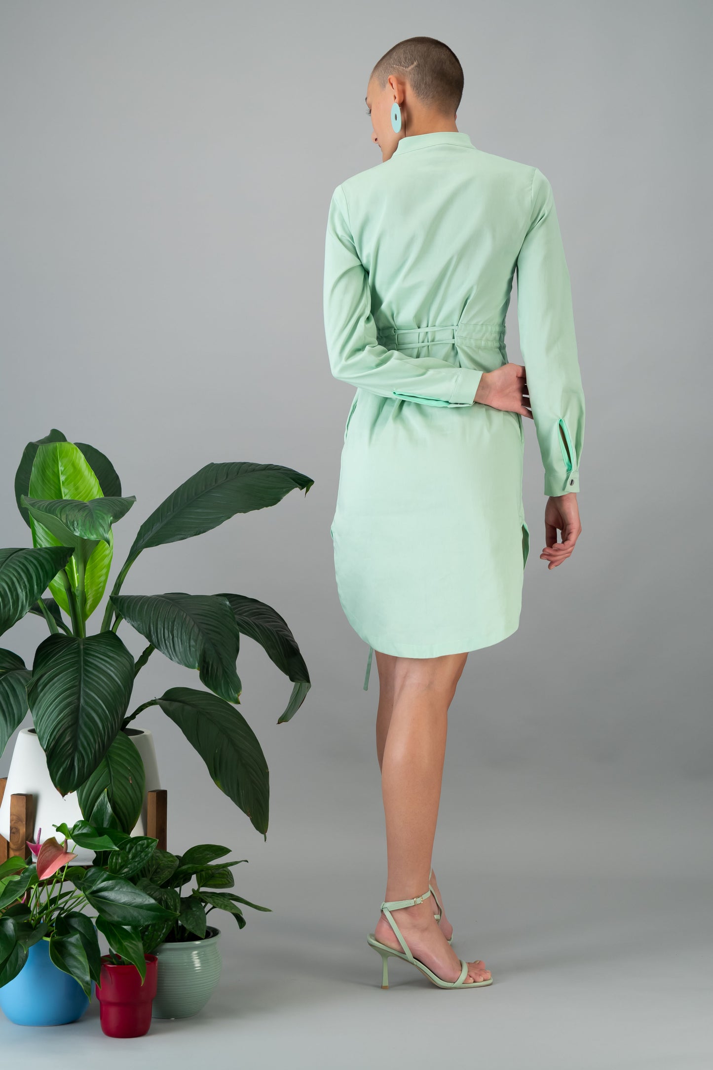 Drawstring Shirt Dress (ML81)