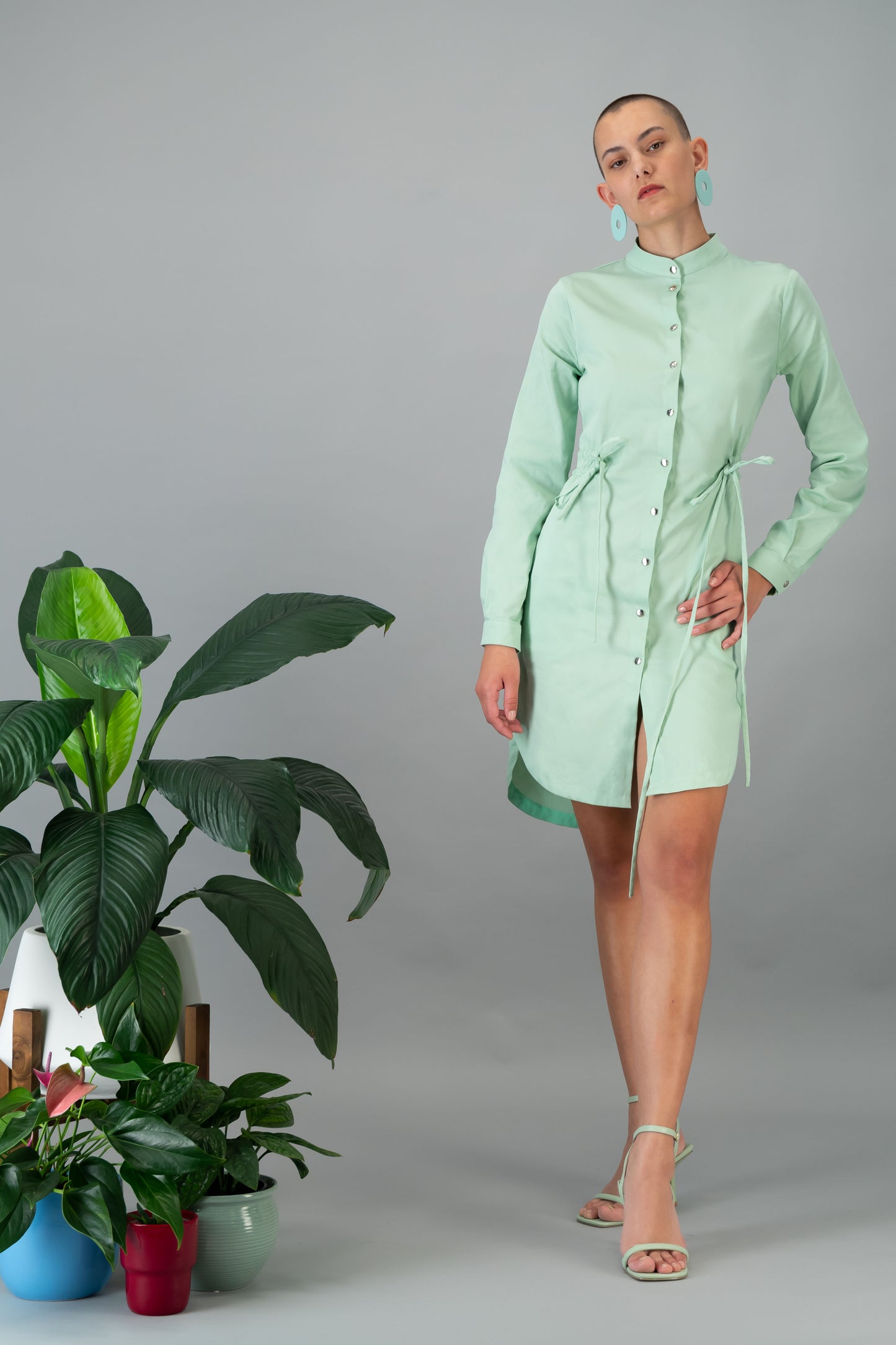 Drawstring Shirt Dress (ML81)