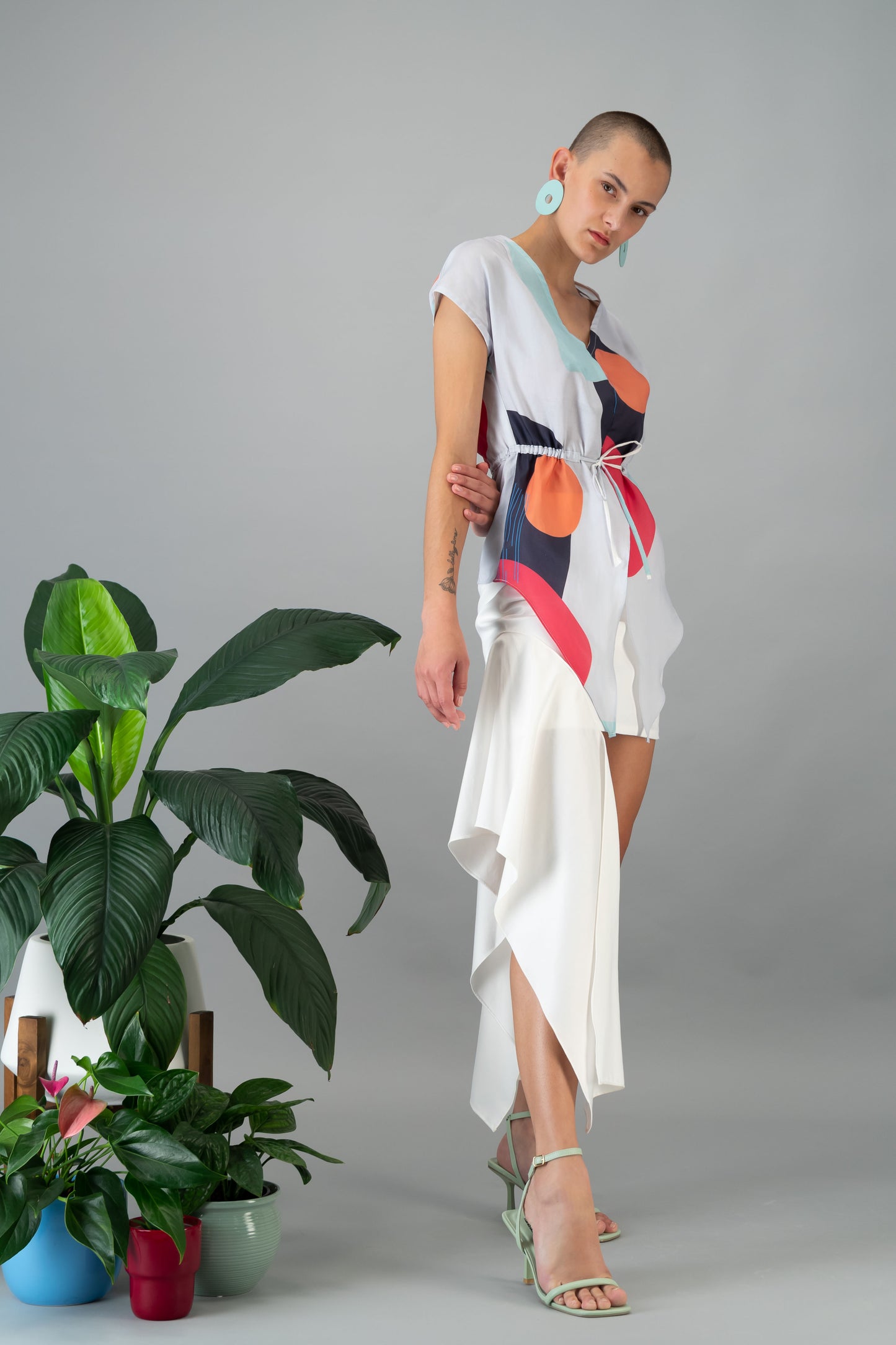 Printed Dipped Hem Top (ML93 Print)