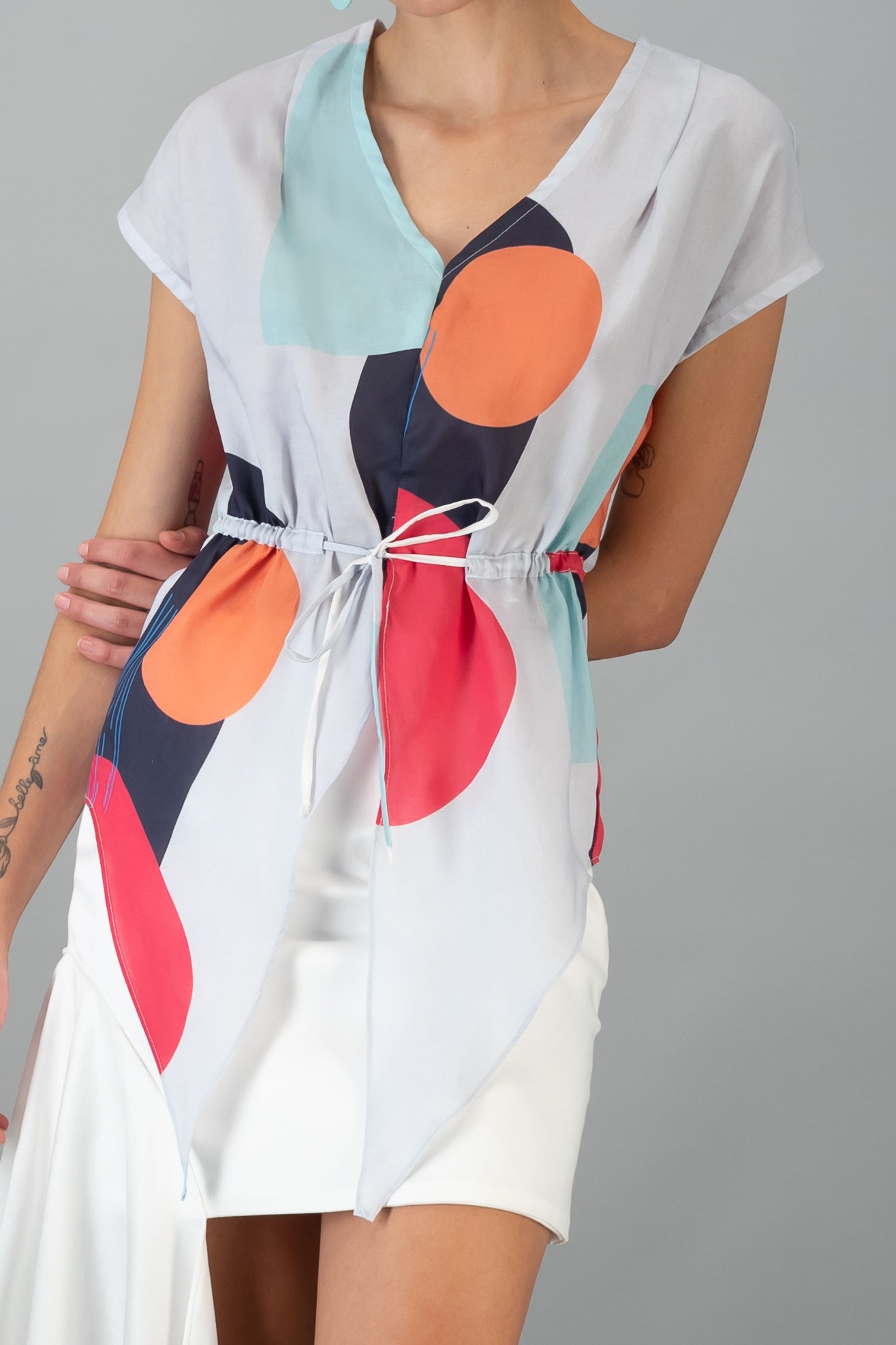Printed Dipped Hem Top (ML93 Print)