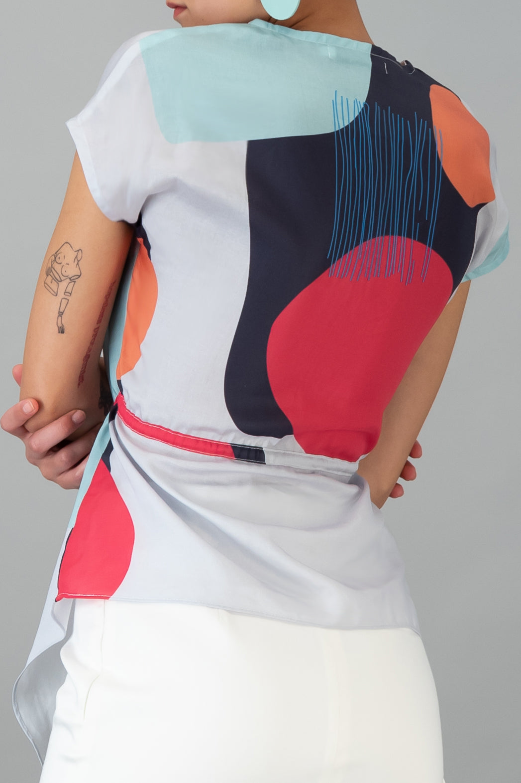 Printed Dipped Hem Top (ML93 Print)