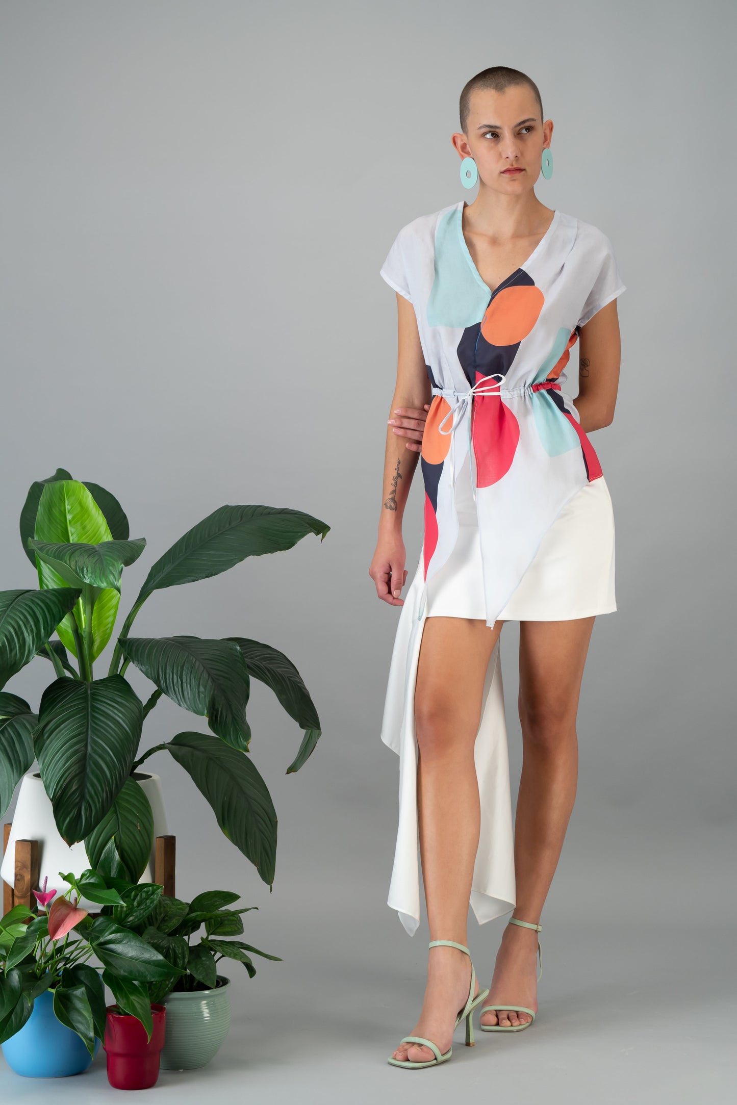 Printed Dipped Hem Top (ML93 Print)