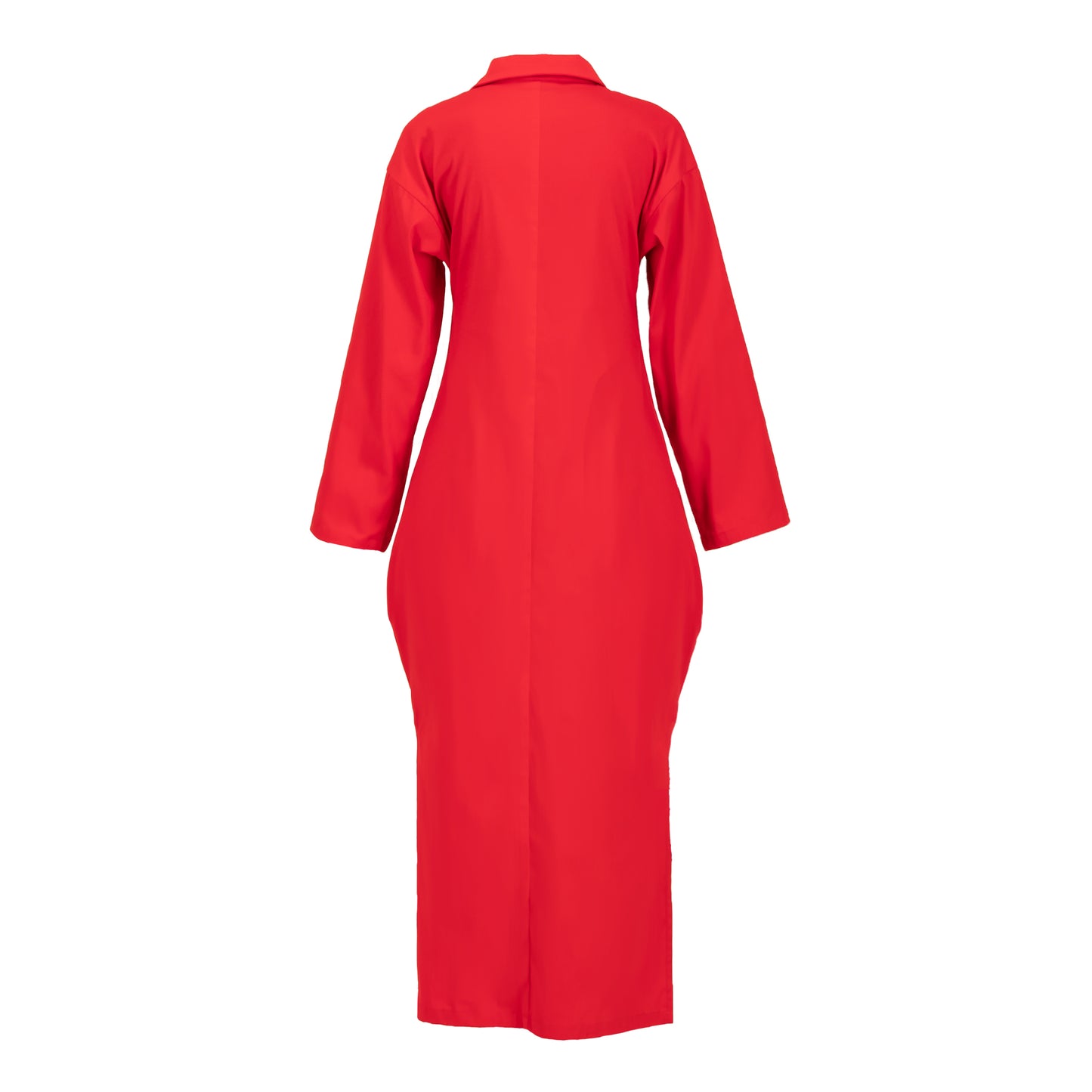 Red cotton shirt dress