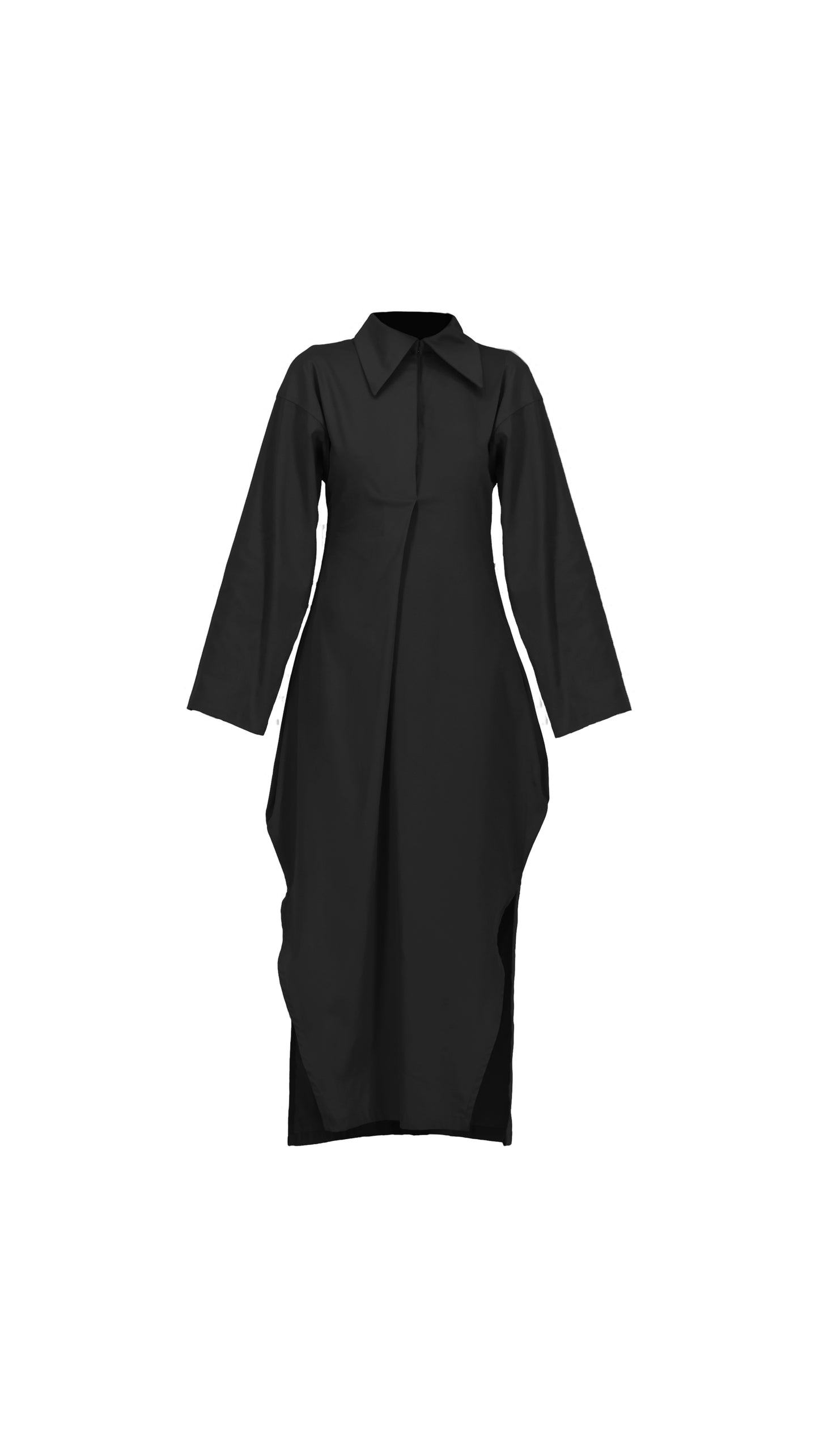 Black maxi shirt dress