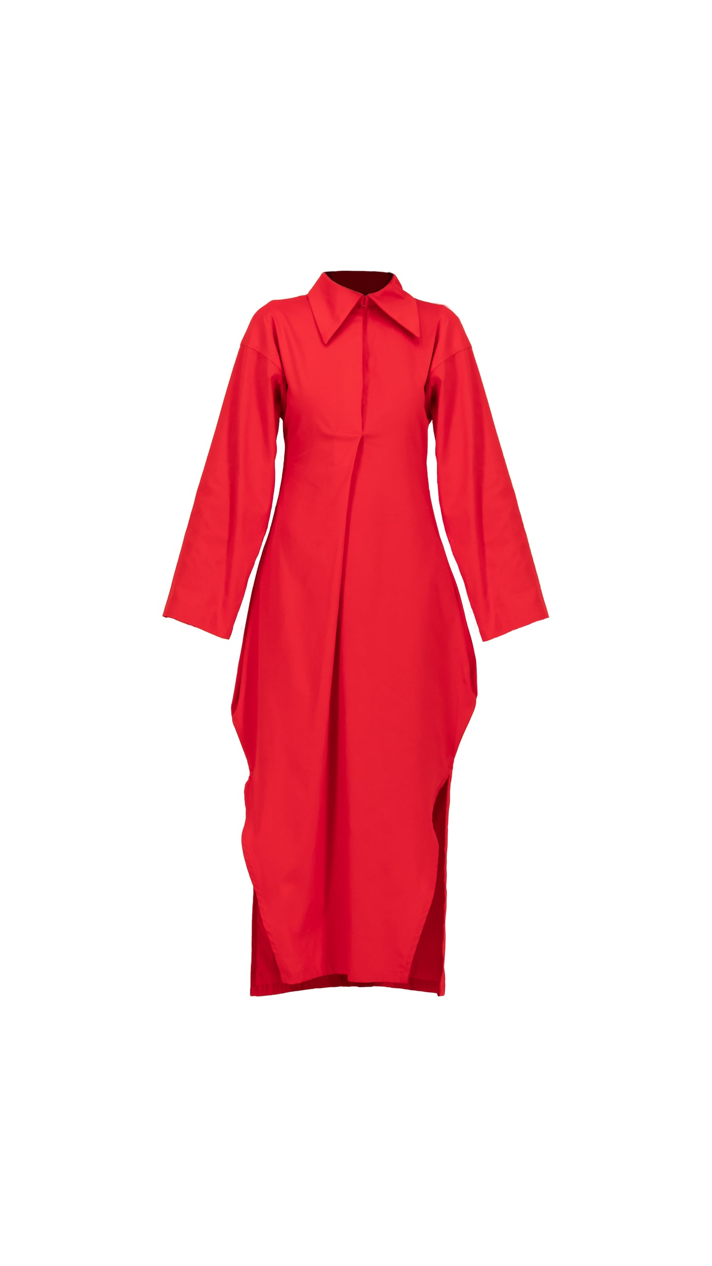 red shirt dress