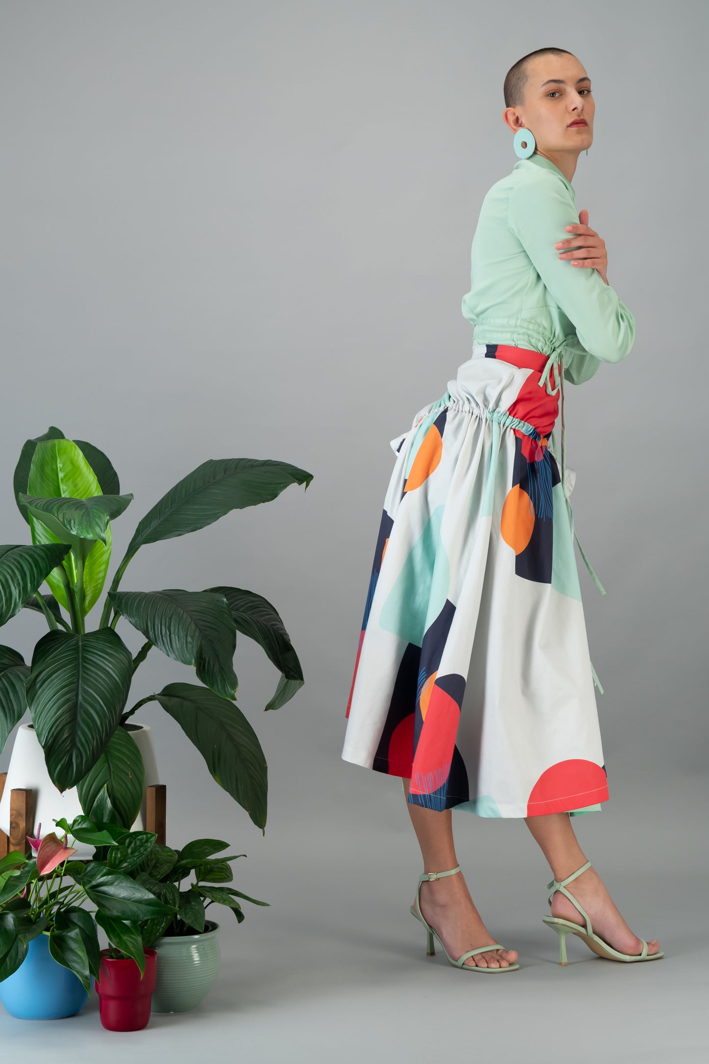 Drawstring Midi Skirt (ML98)