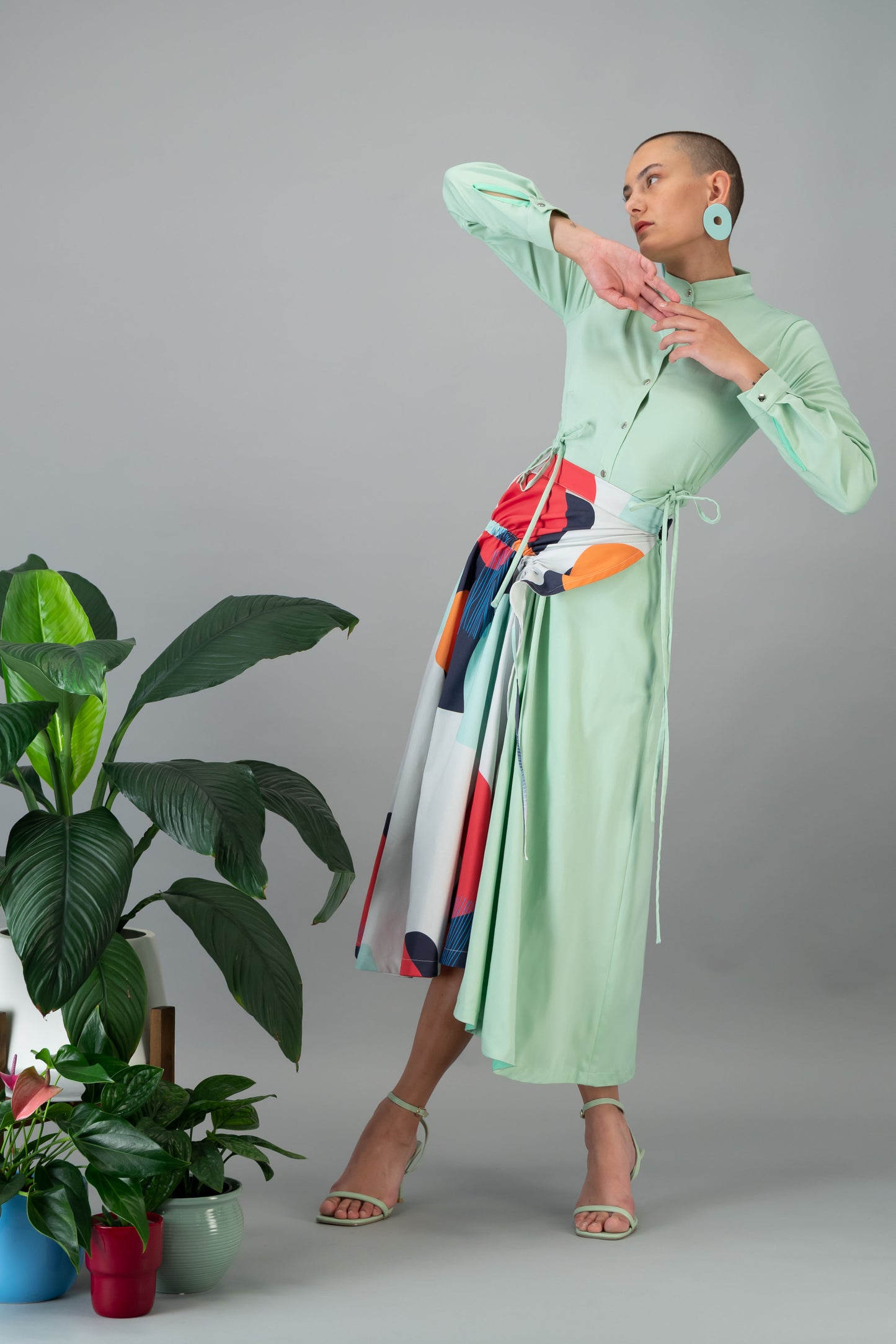 Drawstring Midi Skirt (ML98)