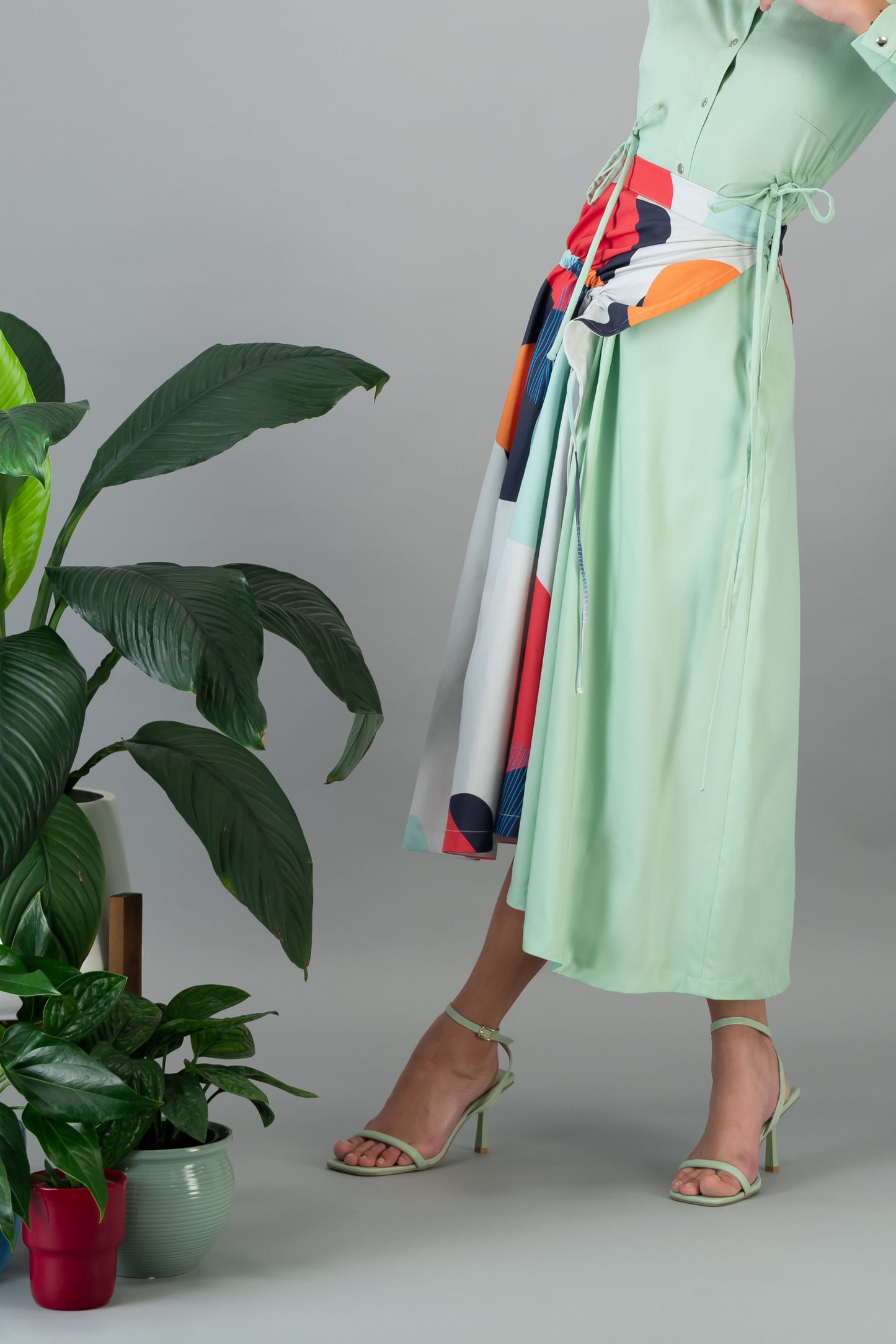 Drawstring Midi Skirt (ML98)