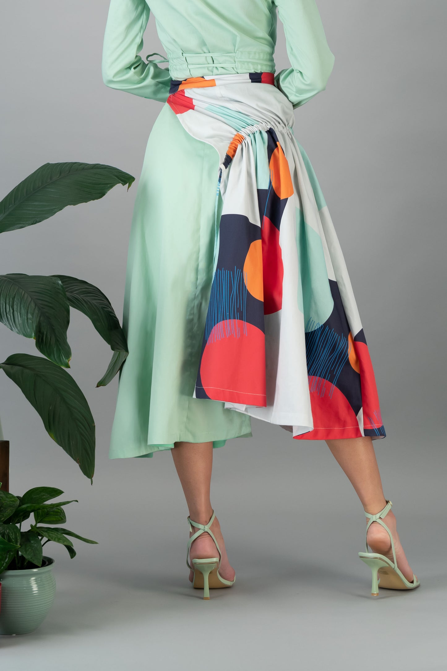 Drawstring Midi Skirt (ML98)