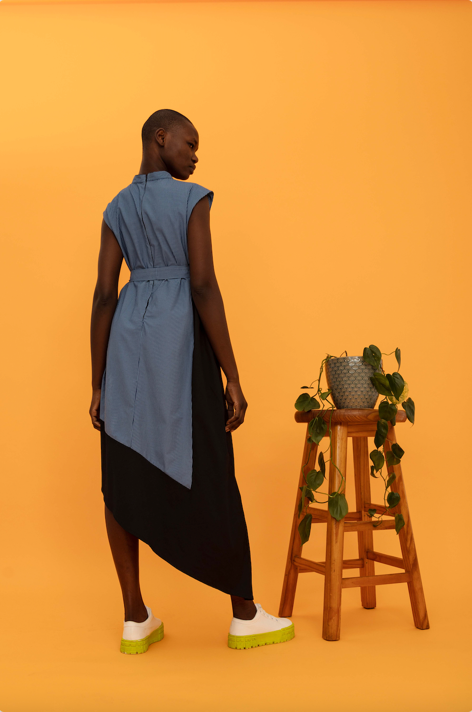 asymmetrical panel dress (ml64)