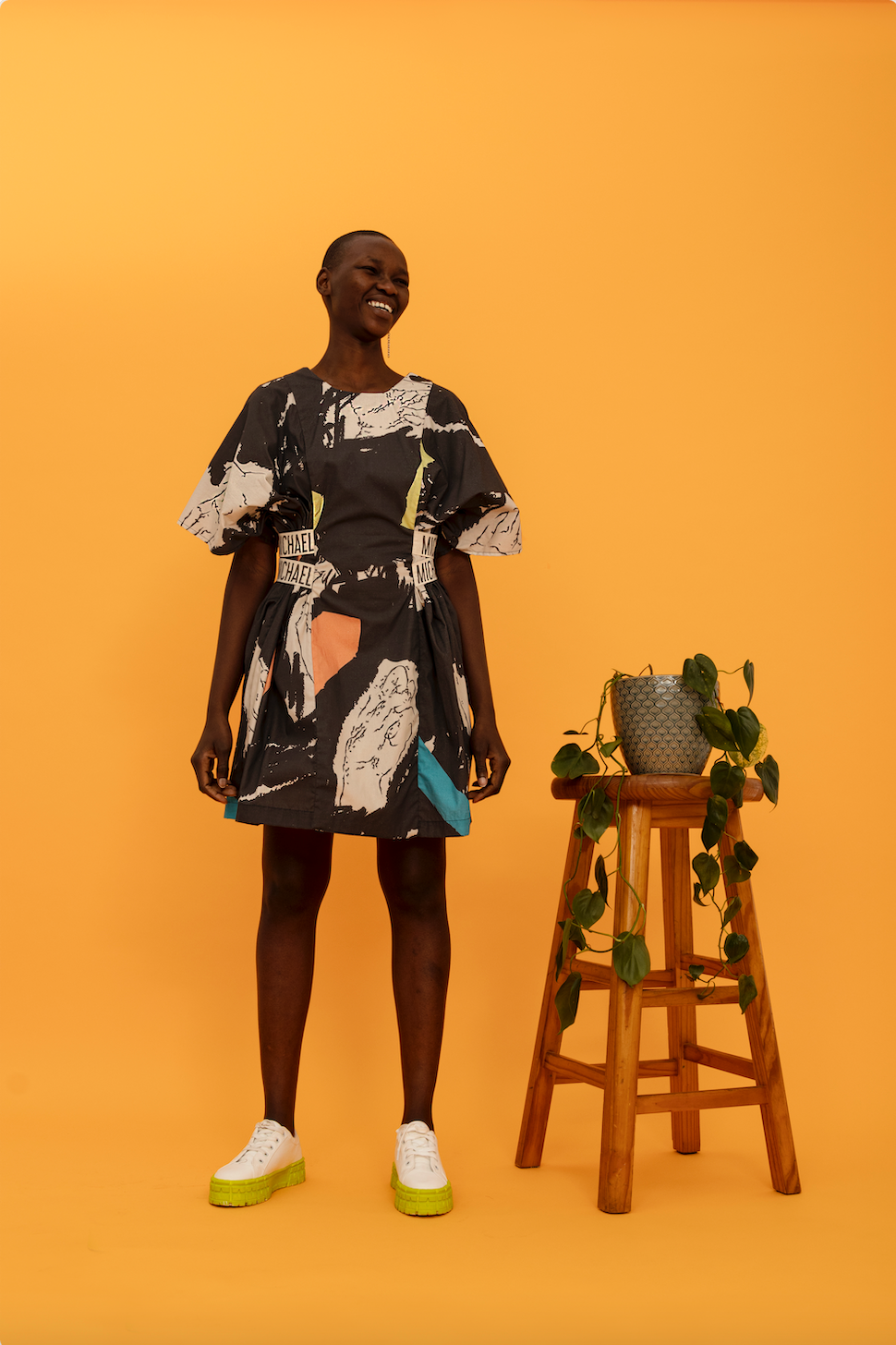 Printed Flare Panel Dress (ML57 Print)