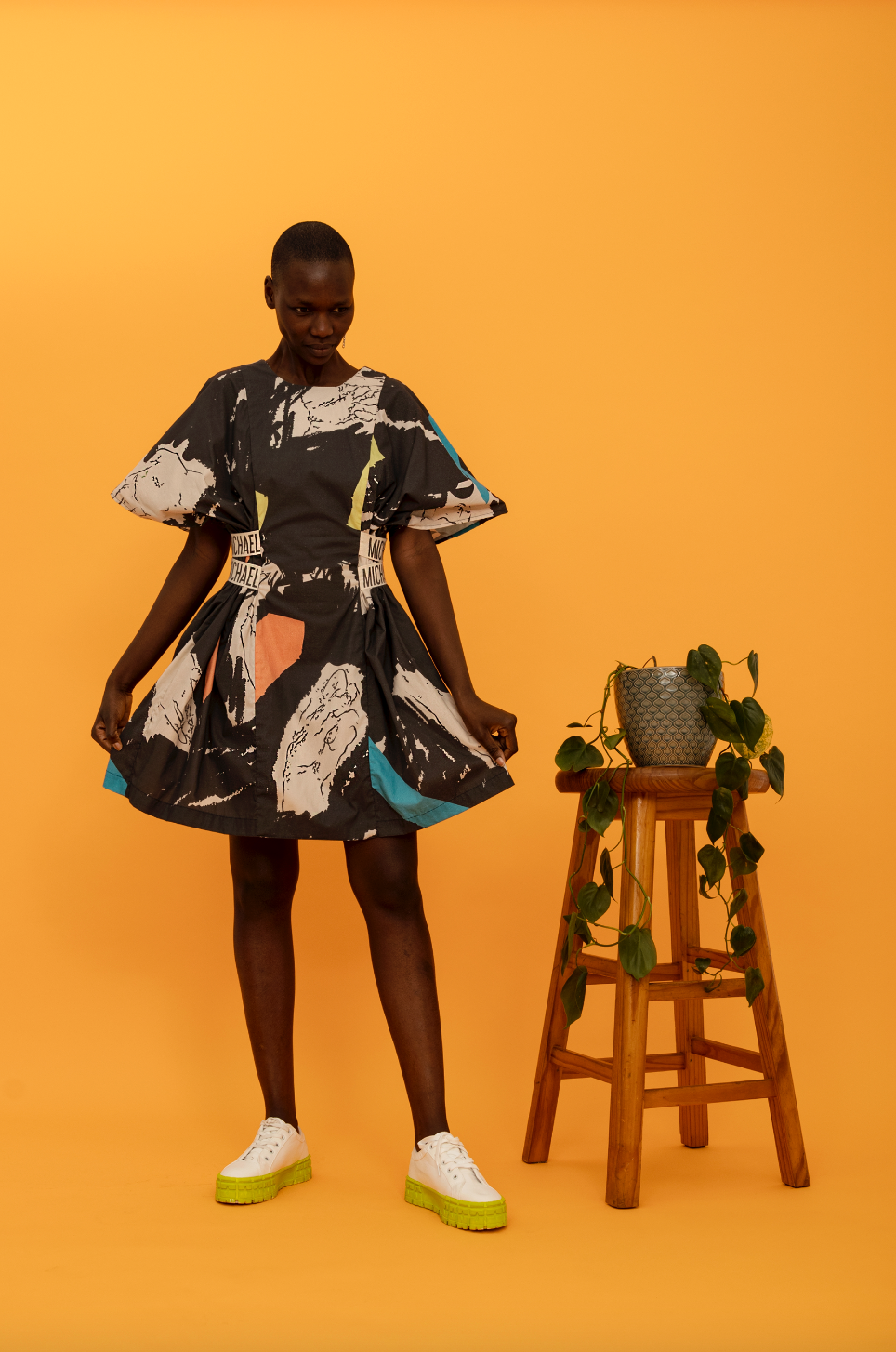 Printed Flare Panel Dress (ML57 Print)