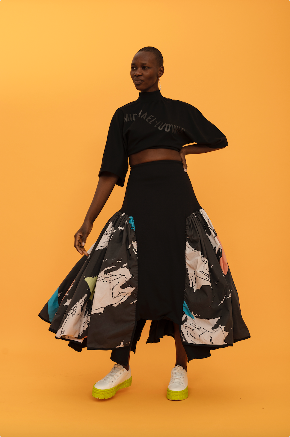 printed flare skirt (ml77)