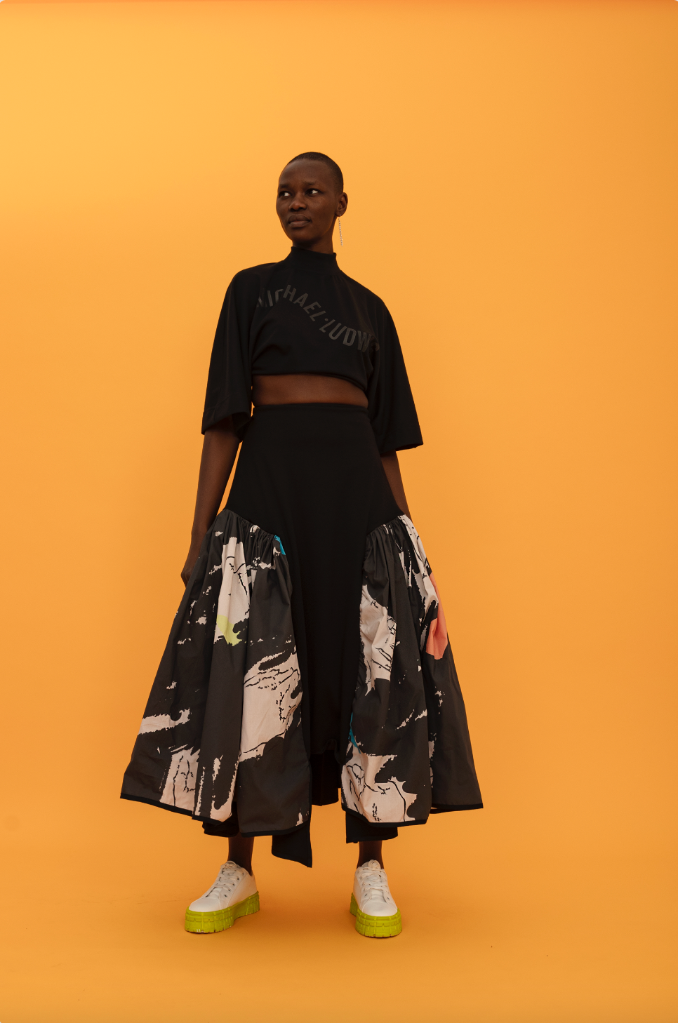 printed flare skirt (ml77)