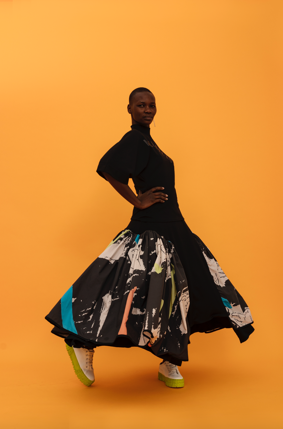 printed flare skirt (ml77)