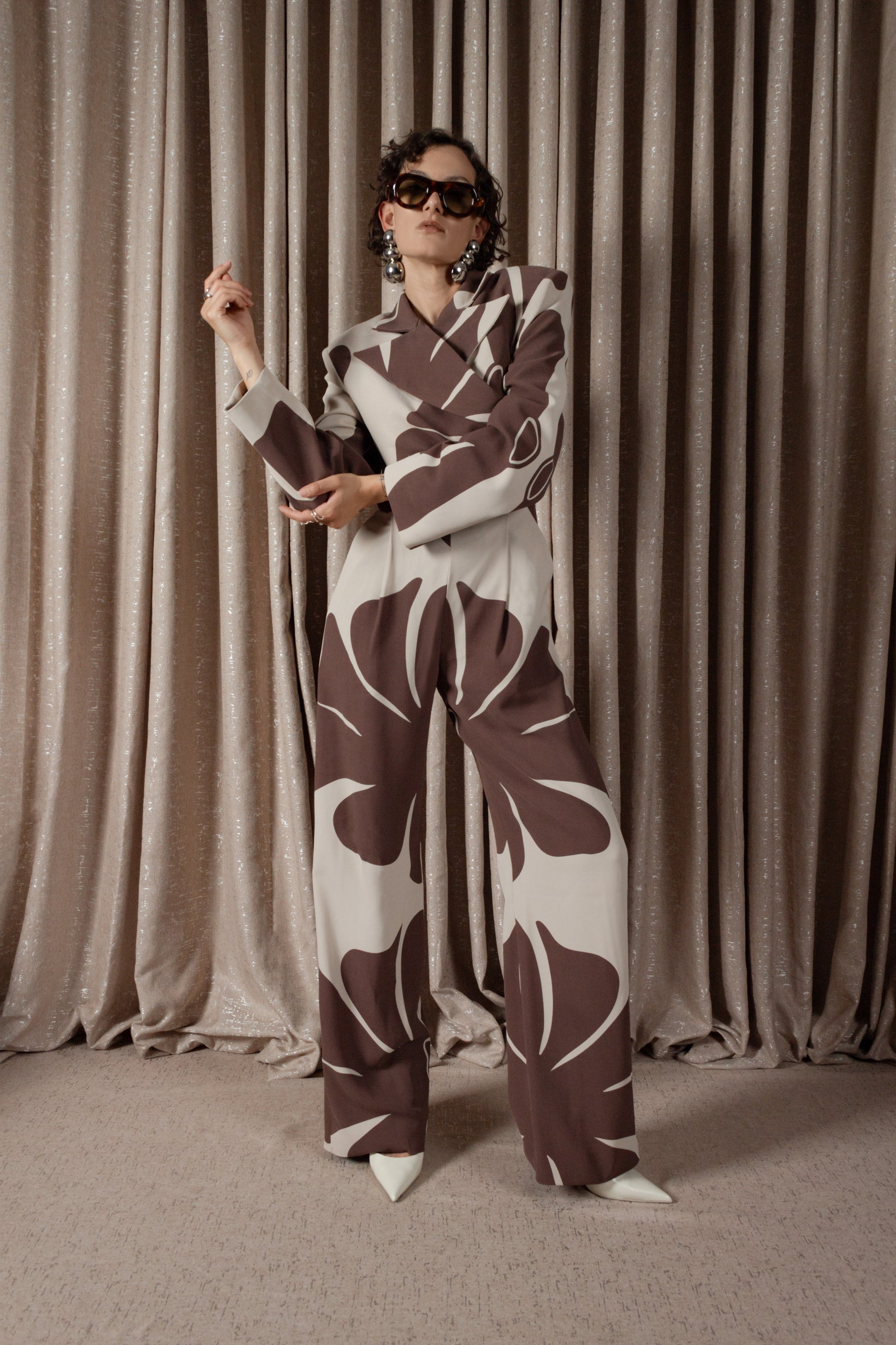 African Daisy Wrap Jumpsuit (ML195)