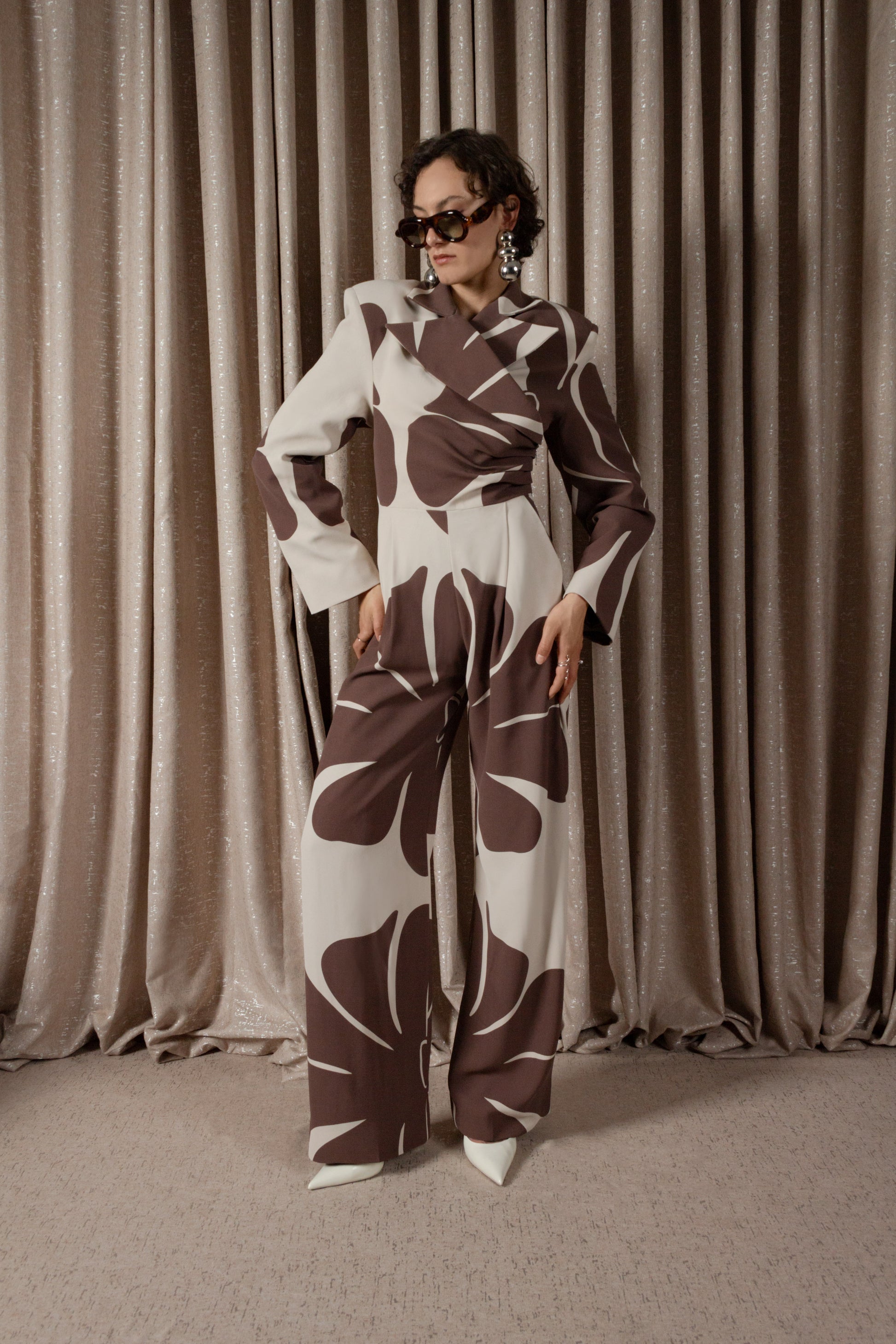 African Daisy Wrap Jumpsuit (ML195)