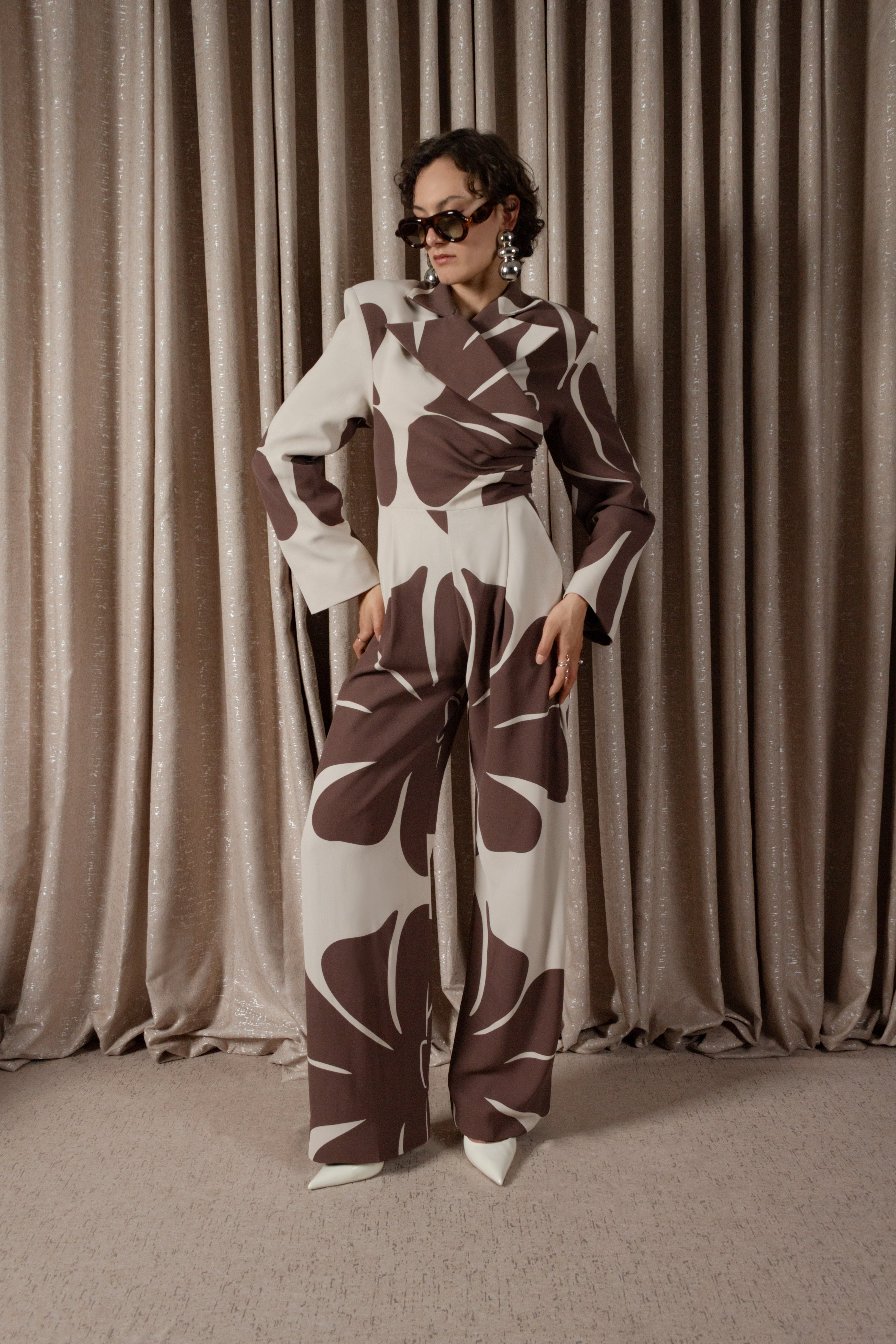 African Daisy Wrap Jumpsuit (ML195)