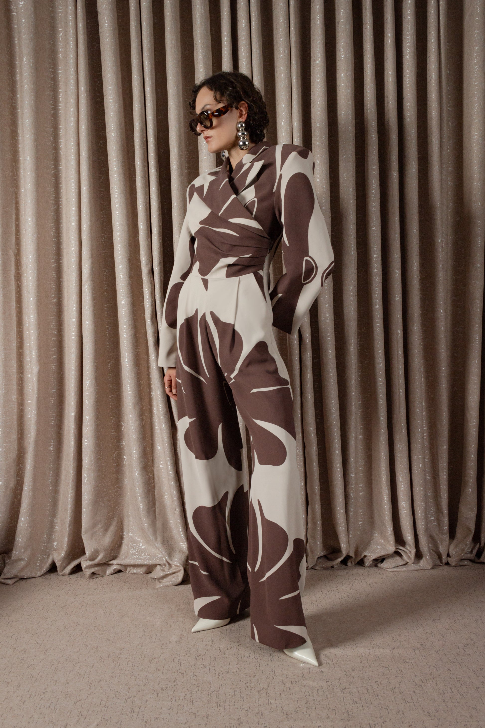 African Daisy Wrap Jumpsuit (ML195)