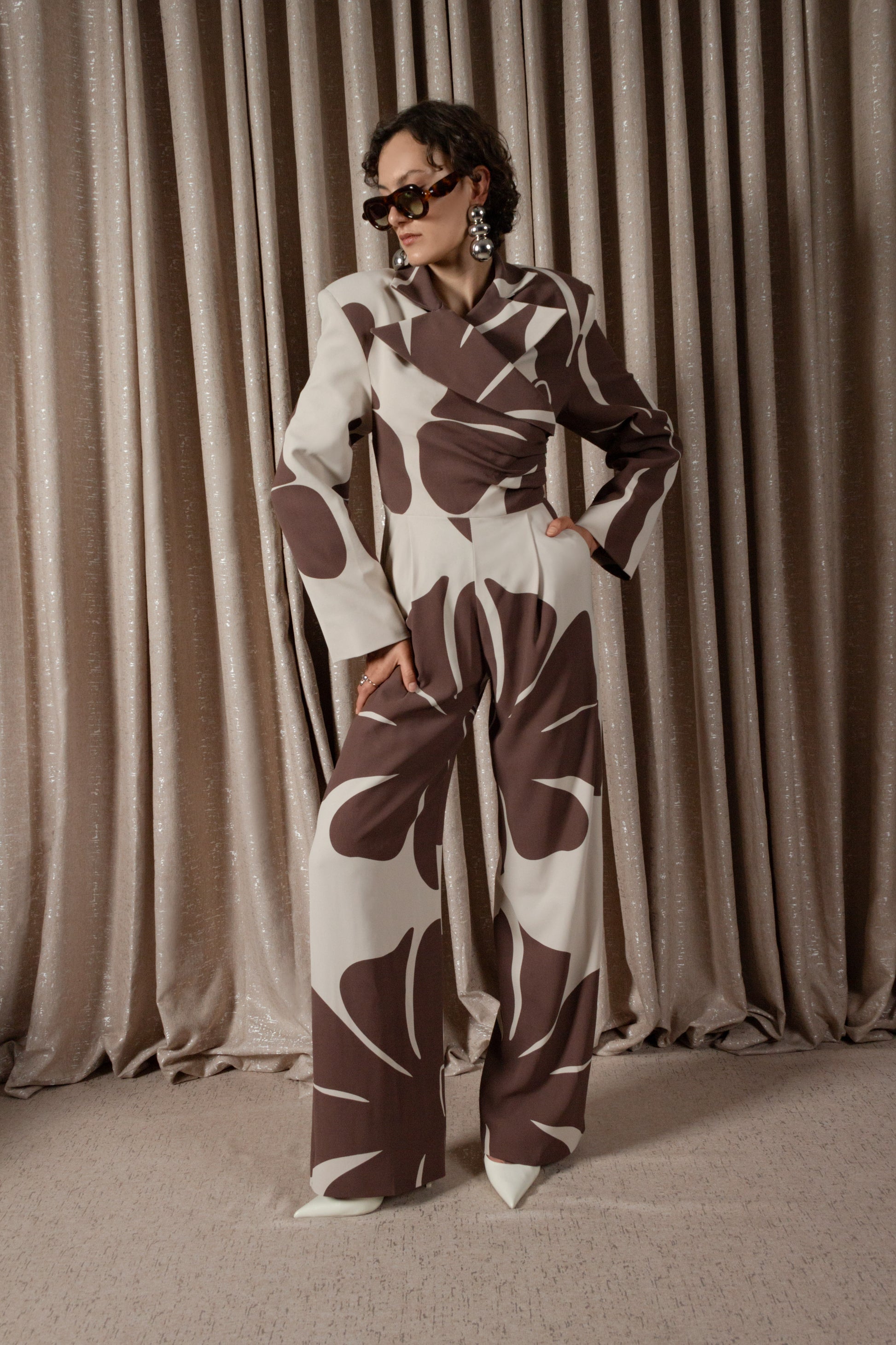 African Daisy Wrap Jumpsuit (ML195)