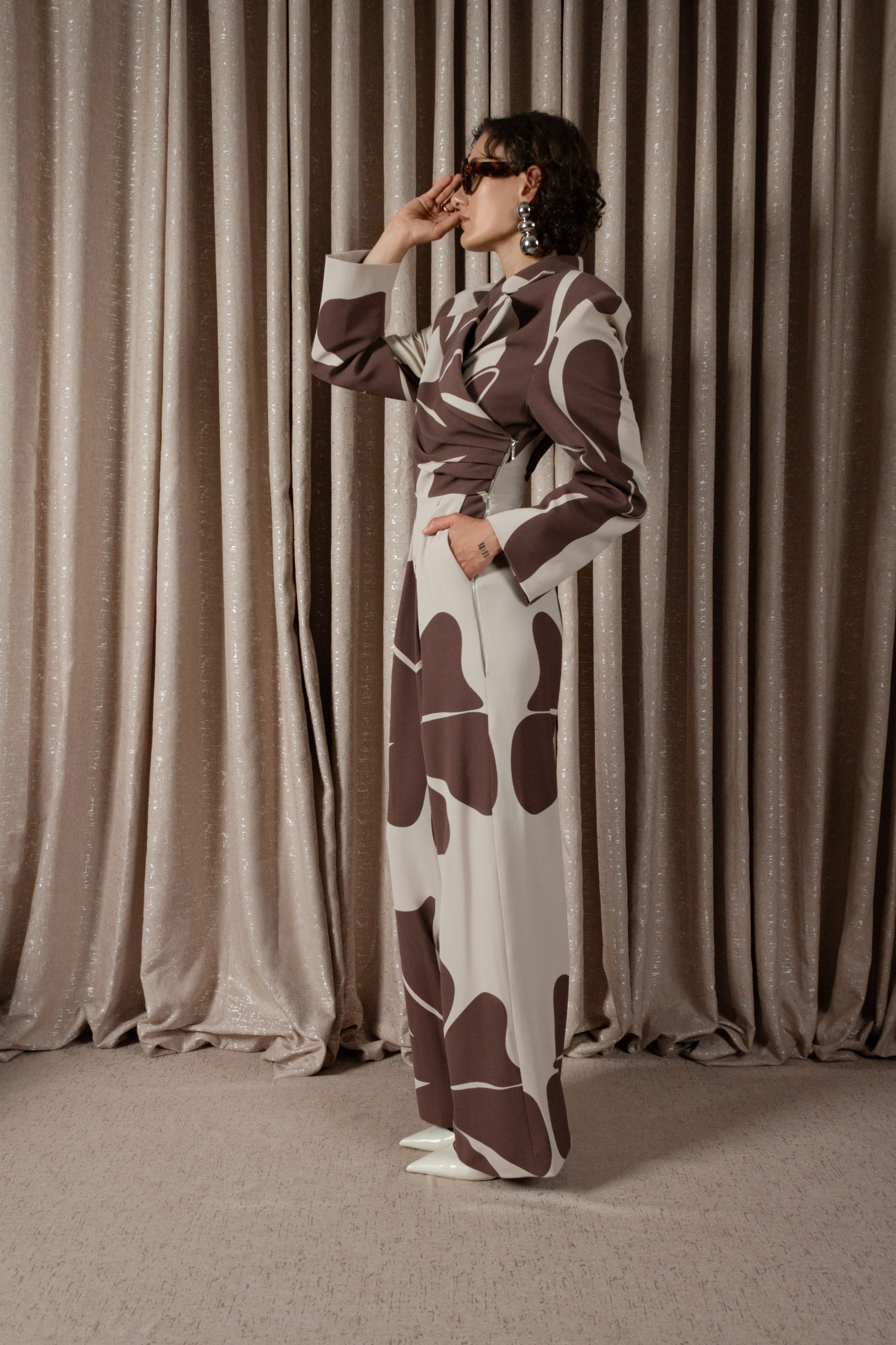 African Daisy Wrap Jumpsuit (ML195)