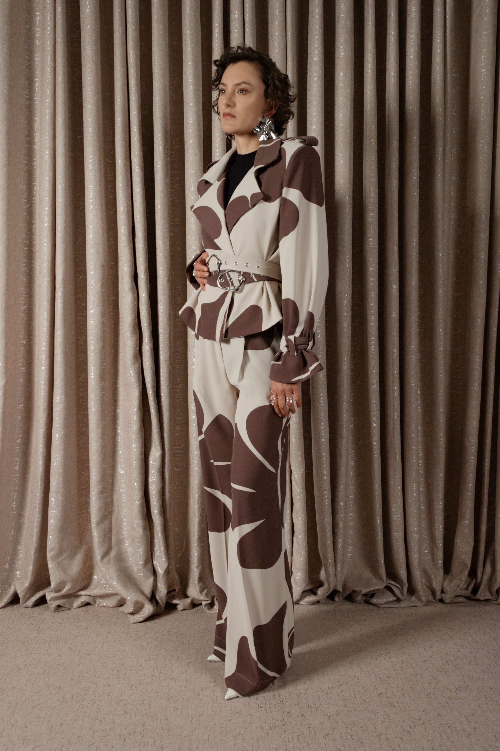 African Daisy Crop Trench Jacket (ML191)