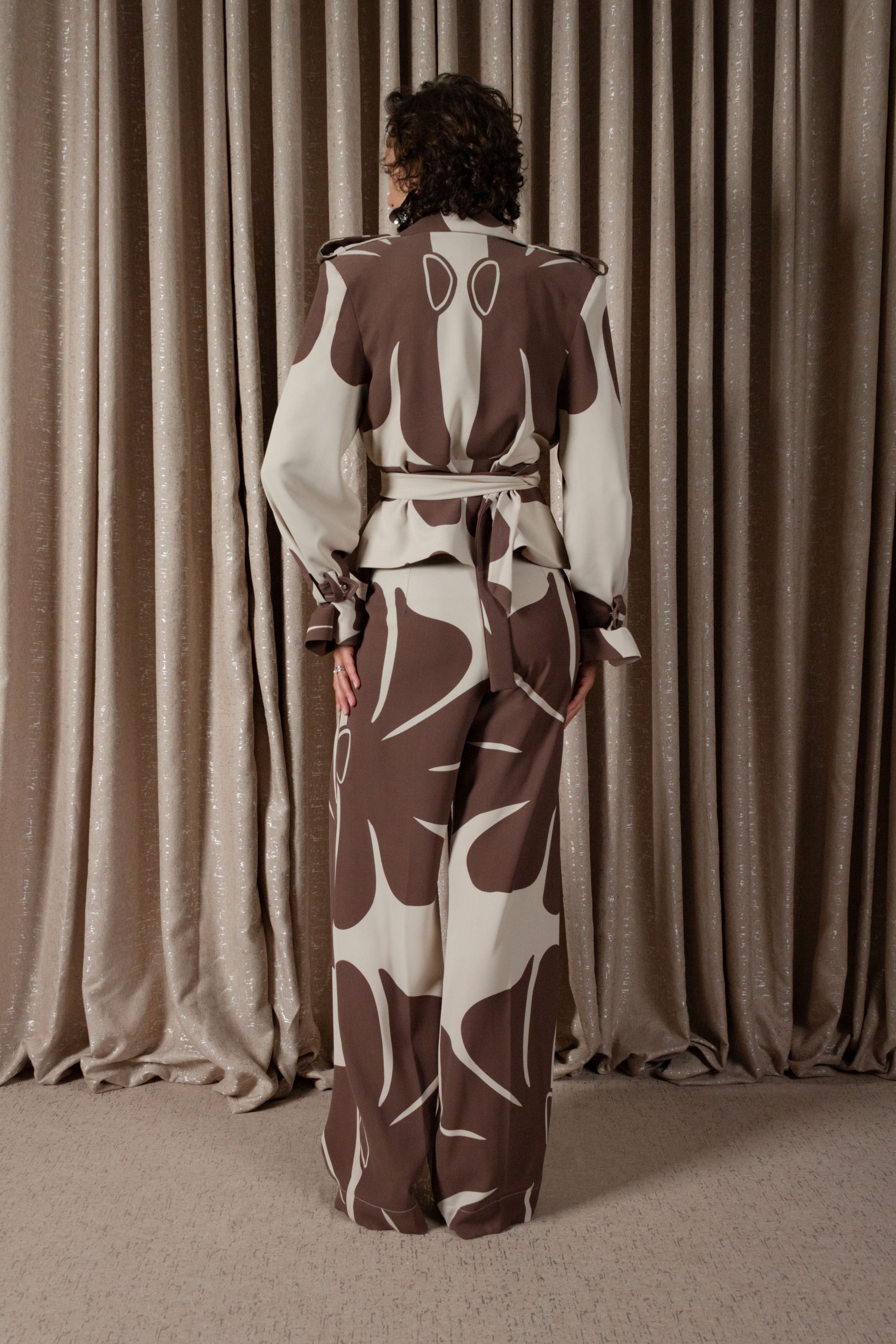 African Daisy Crop Trench Jacket (ML191)