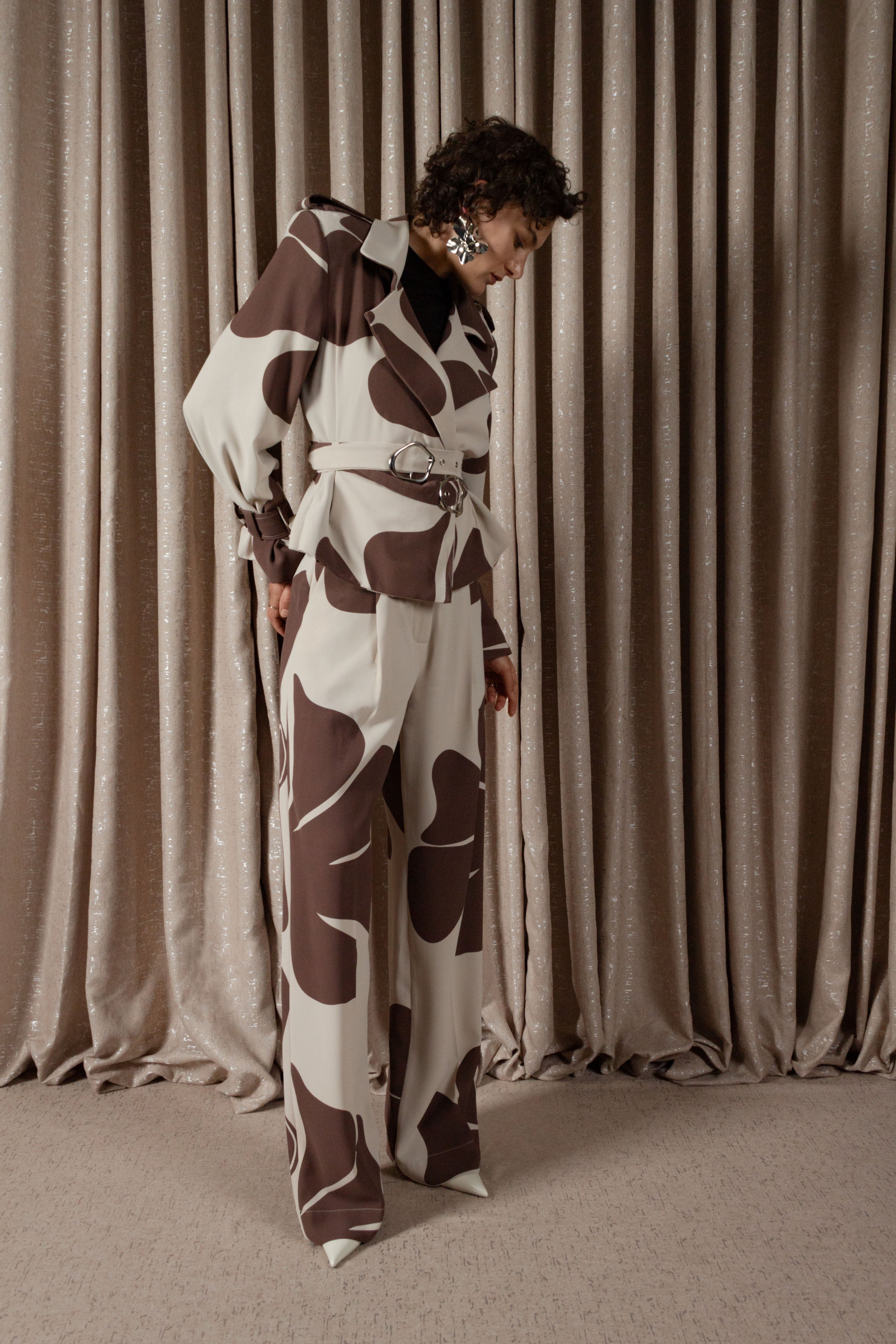 African Daisy Crop Trench Jacket (ML191)
