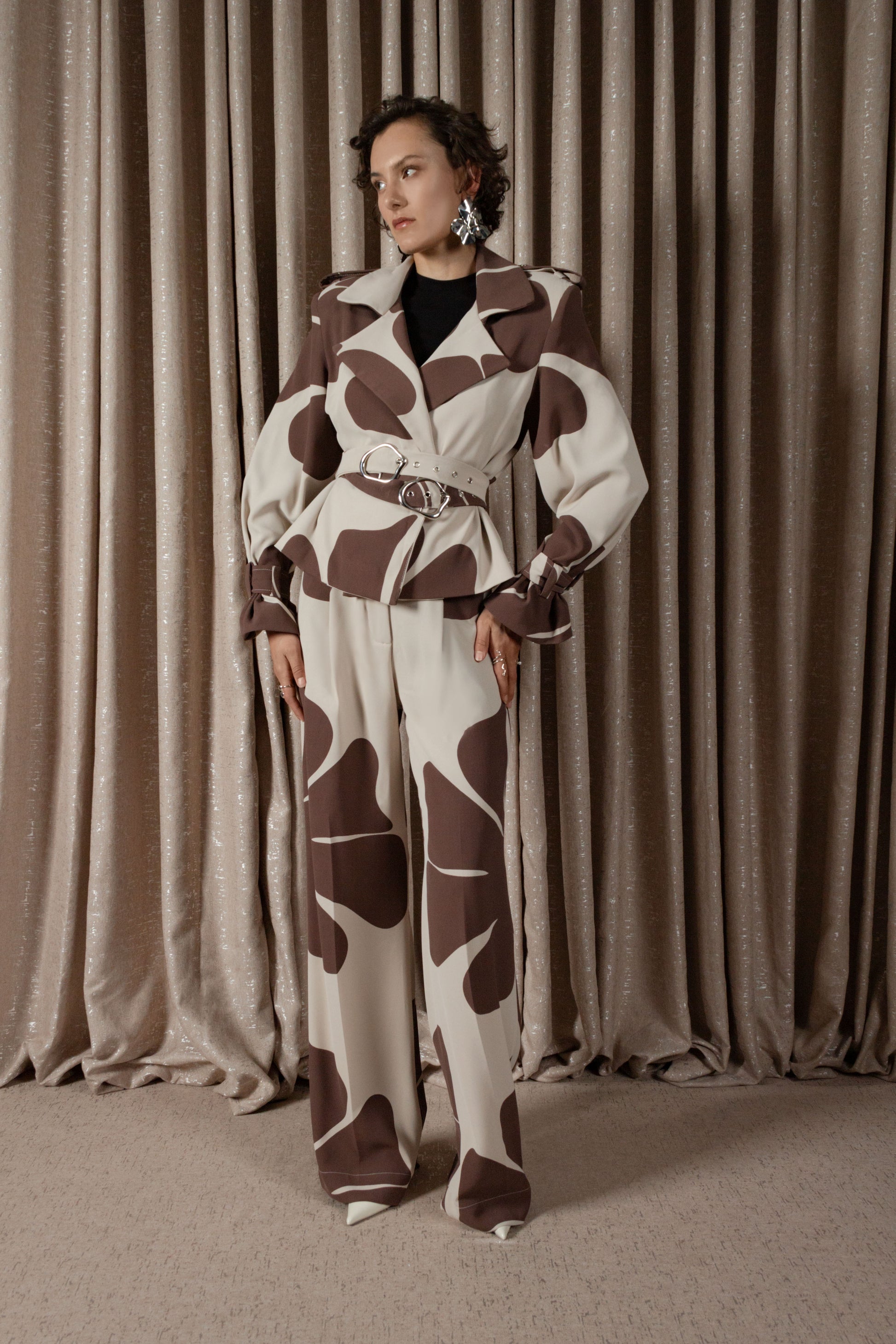 African Daisy Crop Trench Jacket (ML191)